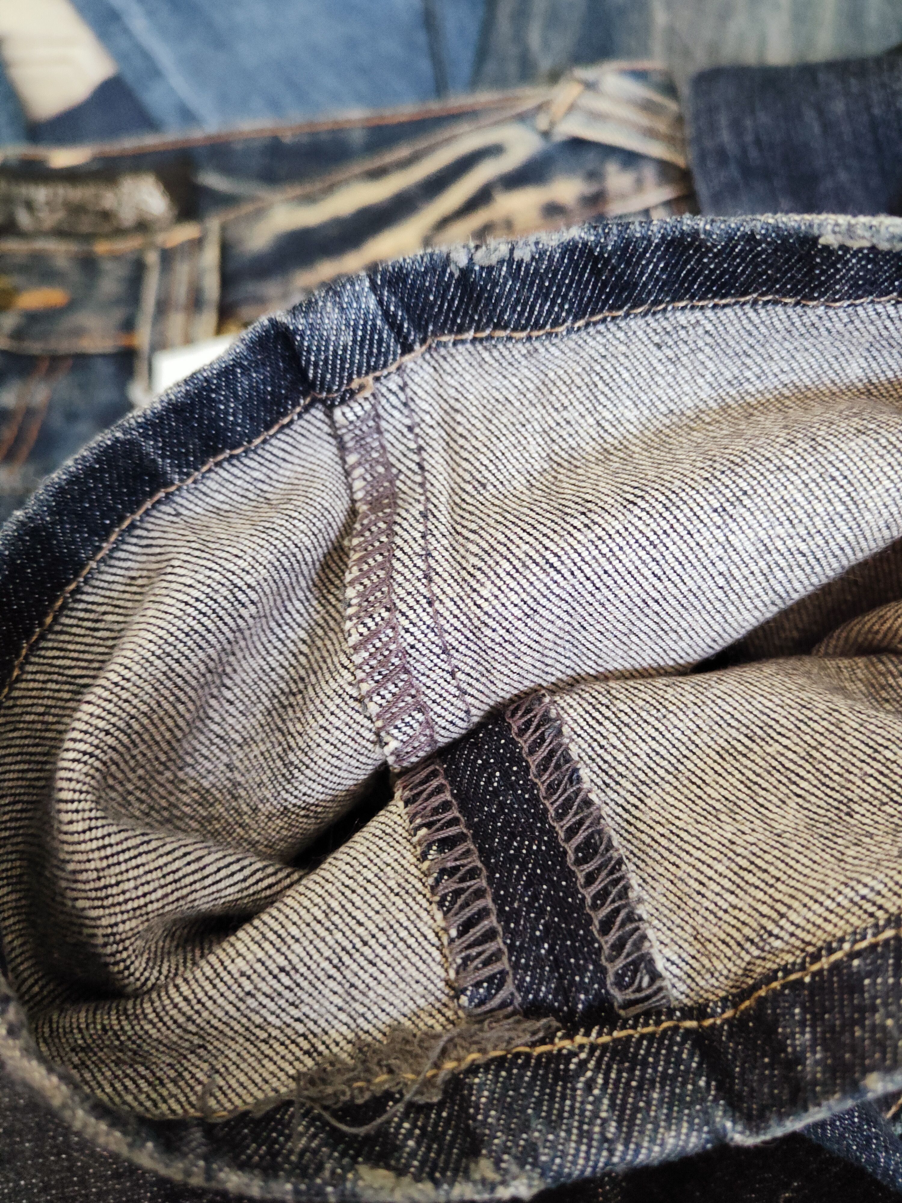 PPFM PPFM Dark Blue double waist Distressed Ripped Jeans #W382 Size US 32 / EU 48 - 14 Thumbnail