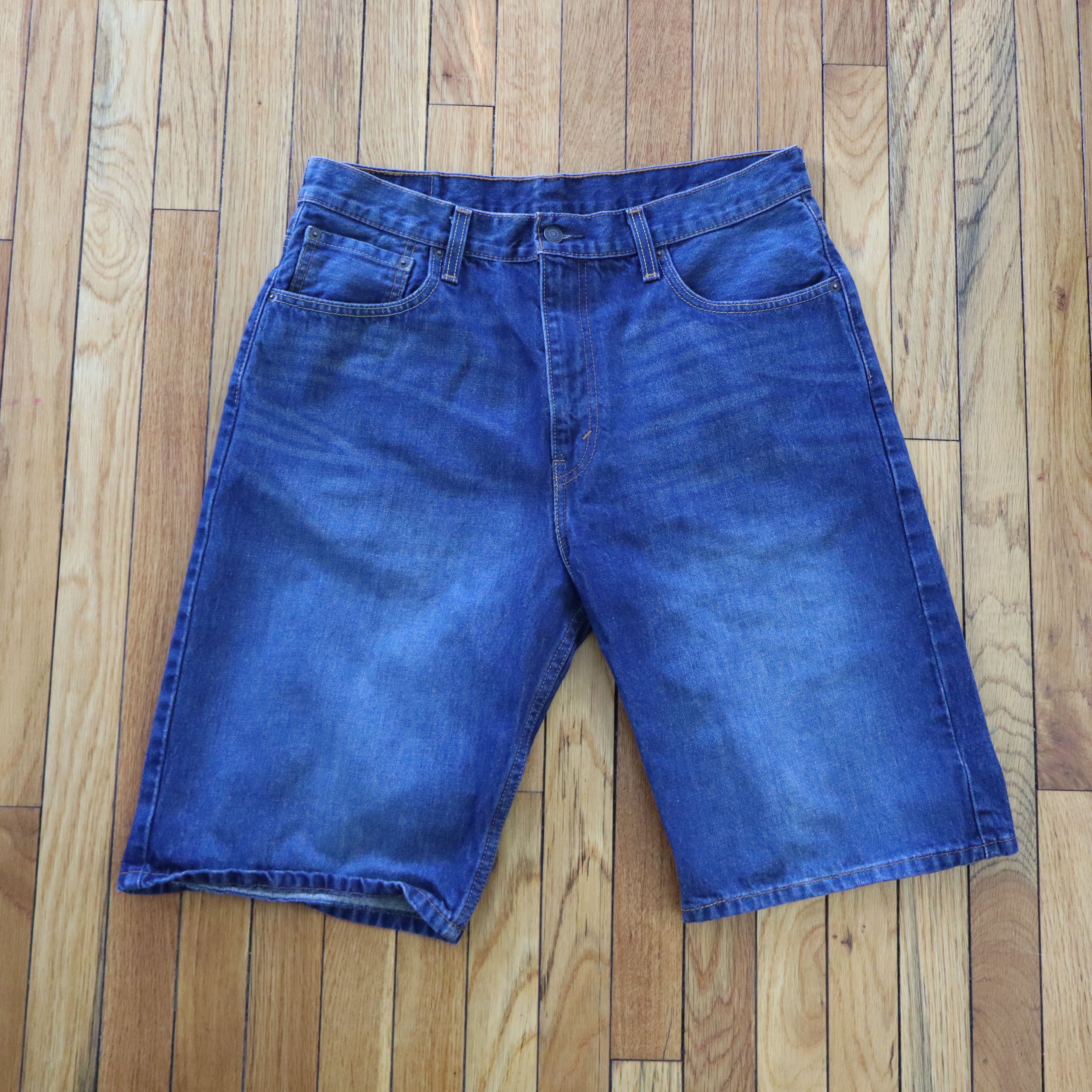 Carhartt × Dickies × Levi's Vintage Levis 569 Wide Leg Baggy Skater Denim Shorts Jorts Size US 34 / EU 50 - 1 Thumbnail