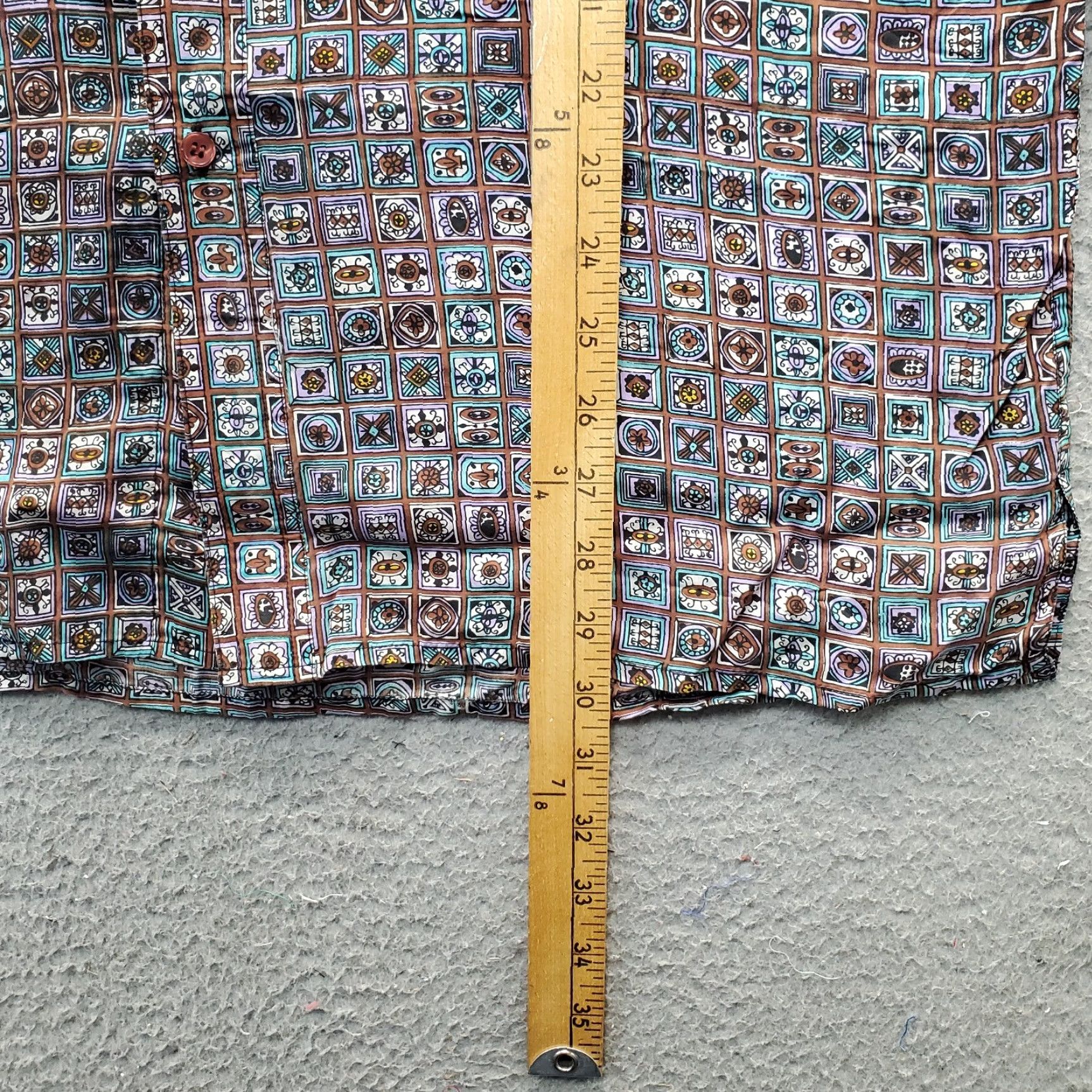 Oleg Cassini Oleg Cassini Shirt Mens Small Multicolor Mosaic Pattern Pocket Collared Button Down Size US S / EU 44-46 / 1 - 6 Thumbnail