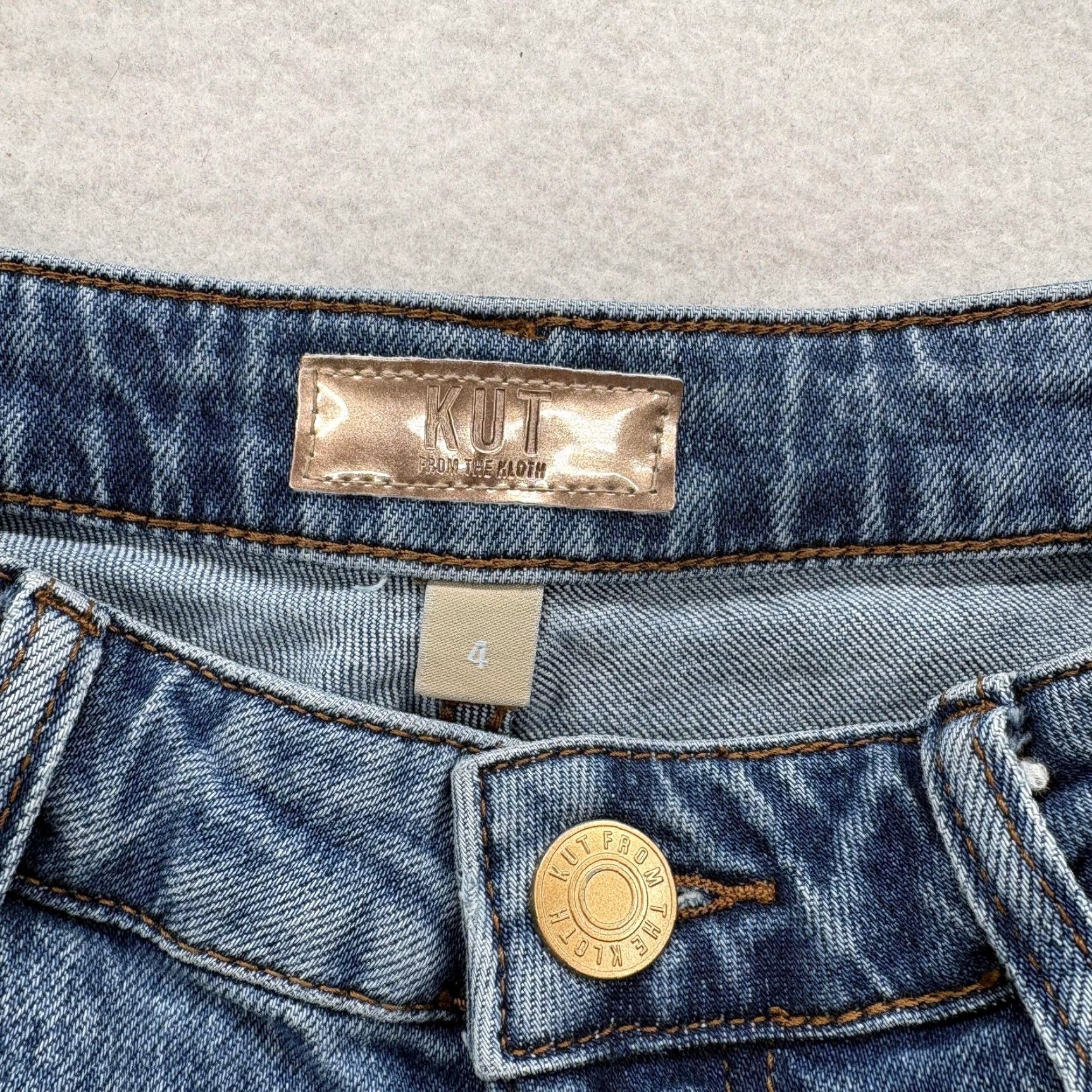 Vintage KUT From The Kloth Melissa Straight Jeans Womens 4 Blue Mid Rise Stretch Denim Size 27" / US 4 / IT 40 - 4 Thumbnail