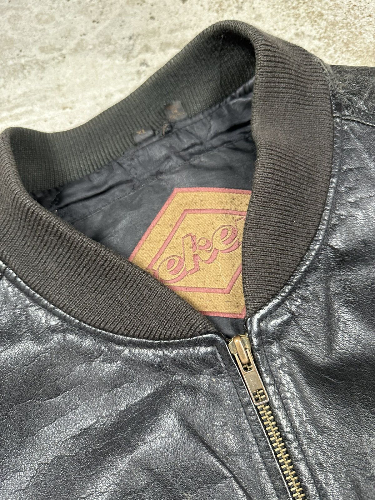 Genuine Leather × Vintage Vintage Y2K MA1 Leather Military Bomber Jacket Flyers Size US XL / EU 56 / 4 - 8 Thumbnail