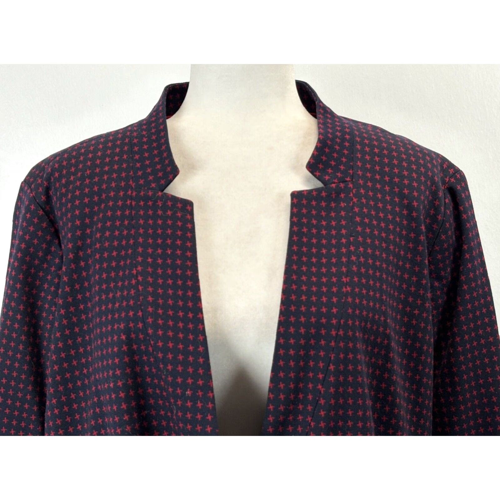 Talbots Talbots Aberdeen Blazer Navy Red 22W Women Blazer Jacket Career Single Button Size 3XL / US 20-22 - 5 Thumbnail