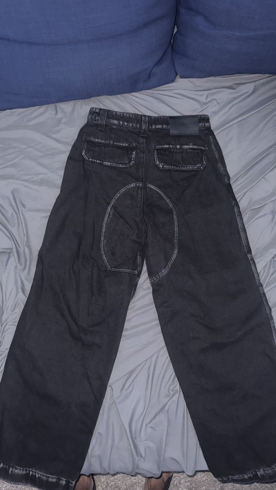 Rta RTA Cargo Jeans Black Distressed Multi Pocket Size US 33 - 4 Thumbnail