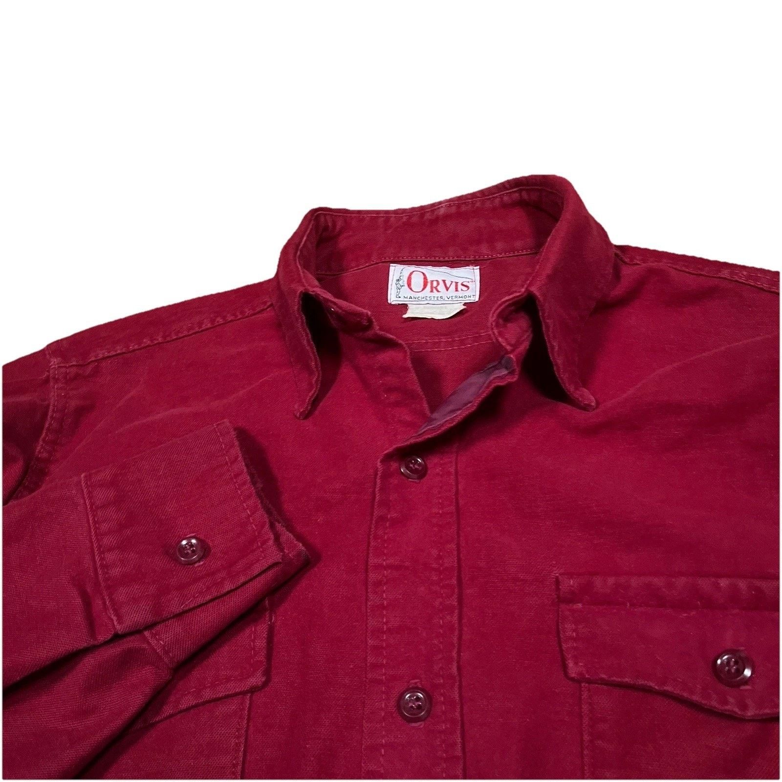 Orvis VTG Orvis Shirt Red Chamois Button Workwear Distressing 90s Size US L / EU 52-54 / 3 - 1 Thumbnail