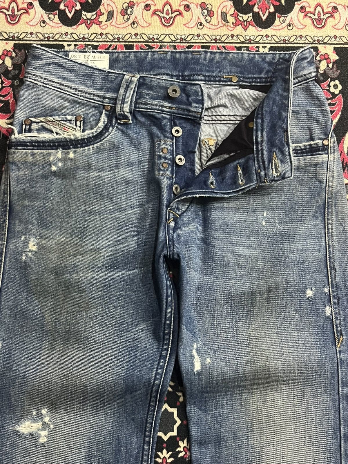 Diesel ⚡️Loose Leg⚡️Vintage Diesel Busky Buttonfly Distressed Jeans Size US 28 / EU 44 - 5 Thumbnail