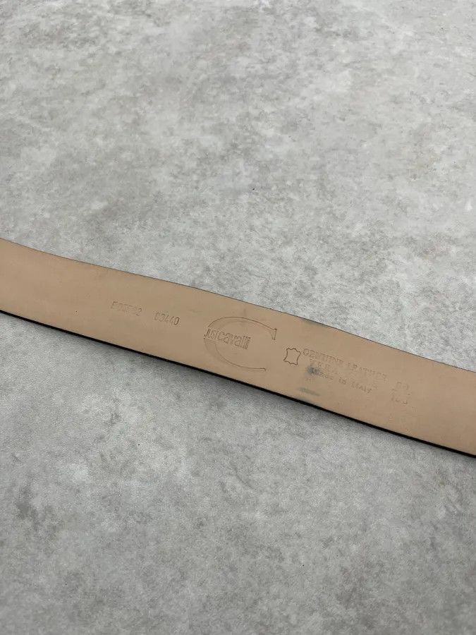 Just Cavalli 2000s Cavalli Beige Crocodile Effect Leather Belt Size ONE SIZE - 8 Thumbnail