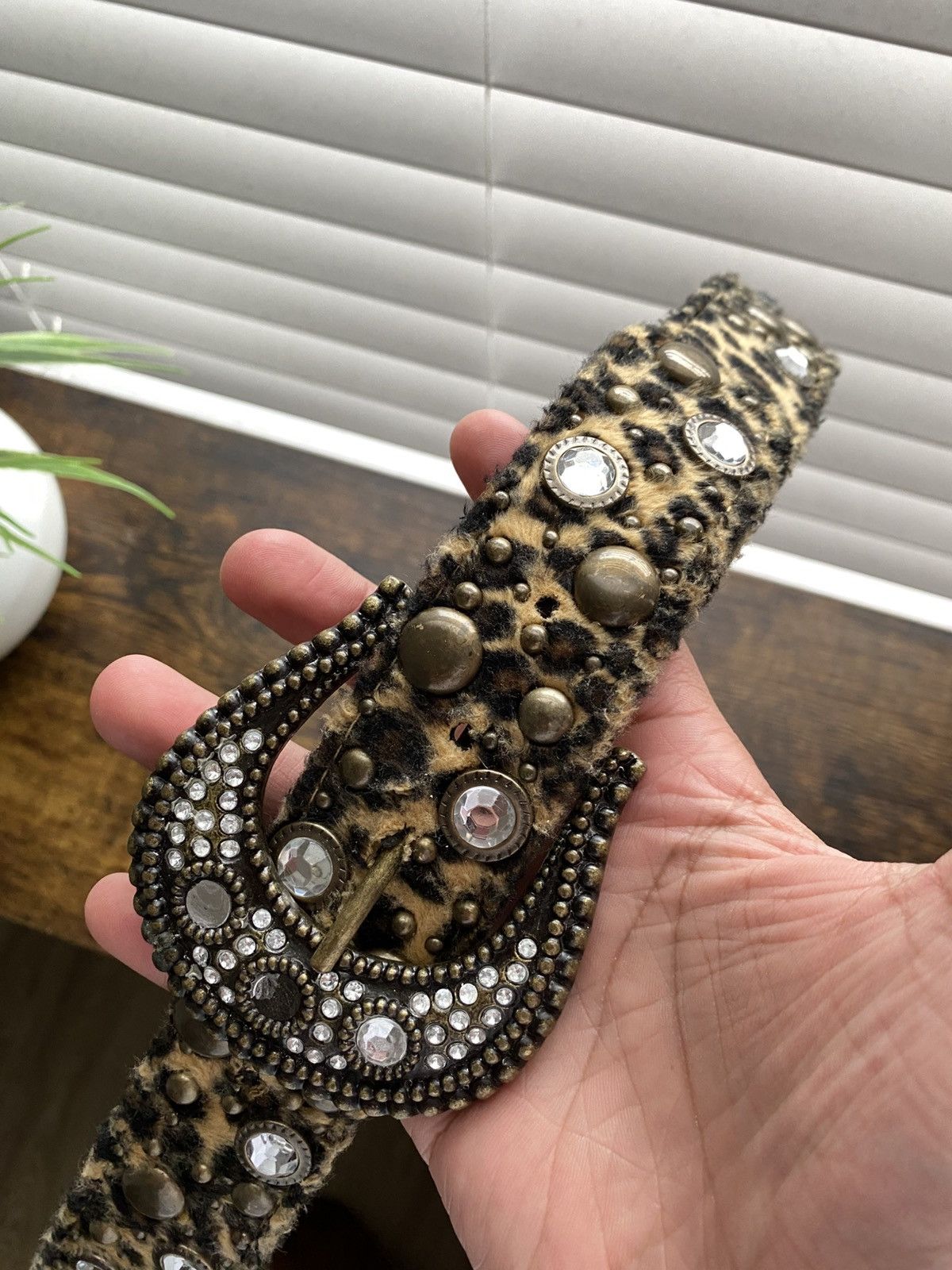 Other Y2K Black Leopard Crystal Studded Belt Size ONE SIZE - 3 Thumbnail