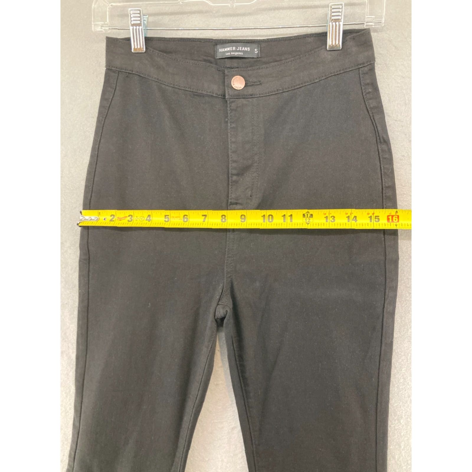 Vintage Hammer Jeans Jeans Bellbottoms Womens 5 Black - High Rise Flared Hippie Style - Denim Cotton Blend 33" Inseam - Juniors Size 5 Womens Size 27" / US 4 / IT 40 - 3 Thumbnail