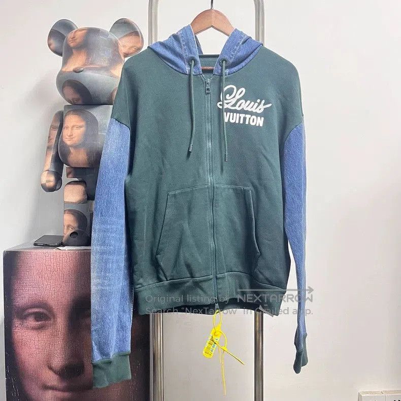 Louis Vuitton Louis Vuitton Denim Paneled Hoodie Jacket. Size US M / EU 48-50 / 2 - 1 Thumbnail
