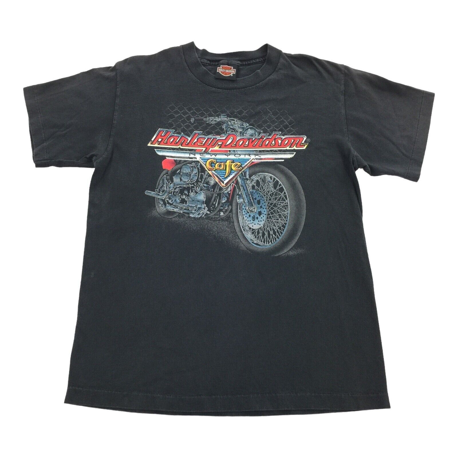 Harley Davidson × Vintage Vintage 1990s Harley Davidson Cafe Single Stitch T-Shirt Size US L / EU 52-54 / 3 - 1 Thumbnail