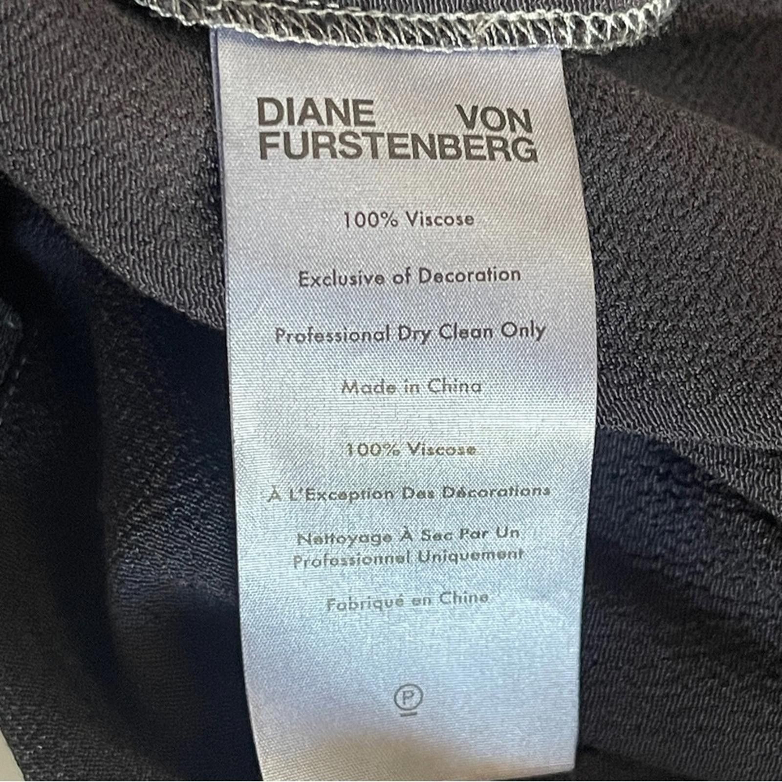 Diane von Furstenberg Diane Von Furstenberg Black Midi Wrap Shirt Dress Size S / US 4 / IT 40 - 5 Thumbnail