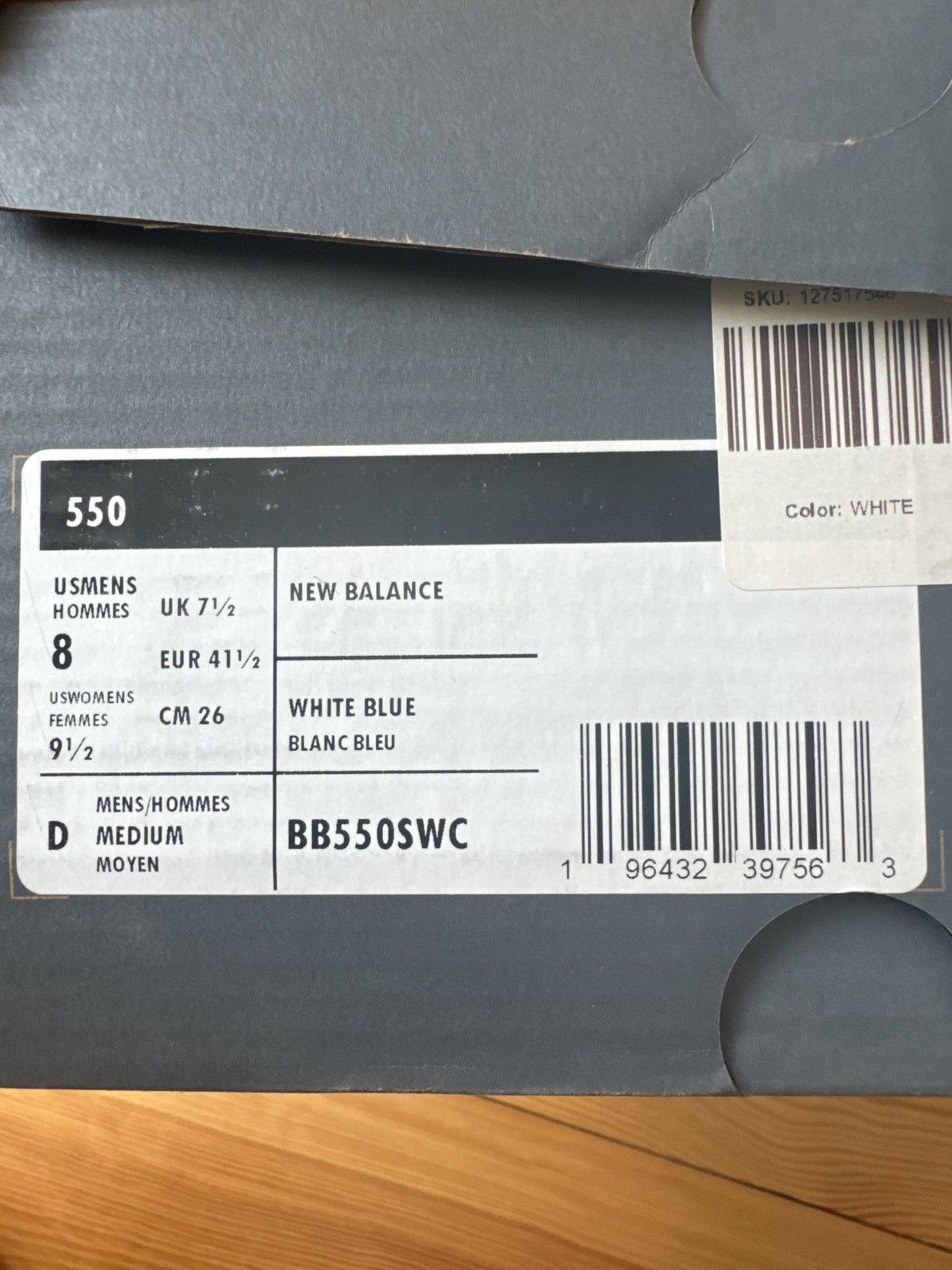New Balance Brand New Original New Balance 550 BB550SWC Size US 8 / EU 41 - 7 Thumbnail