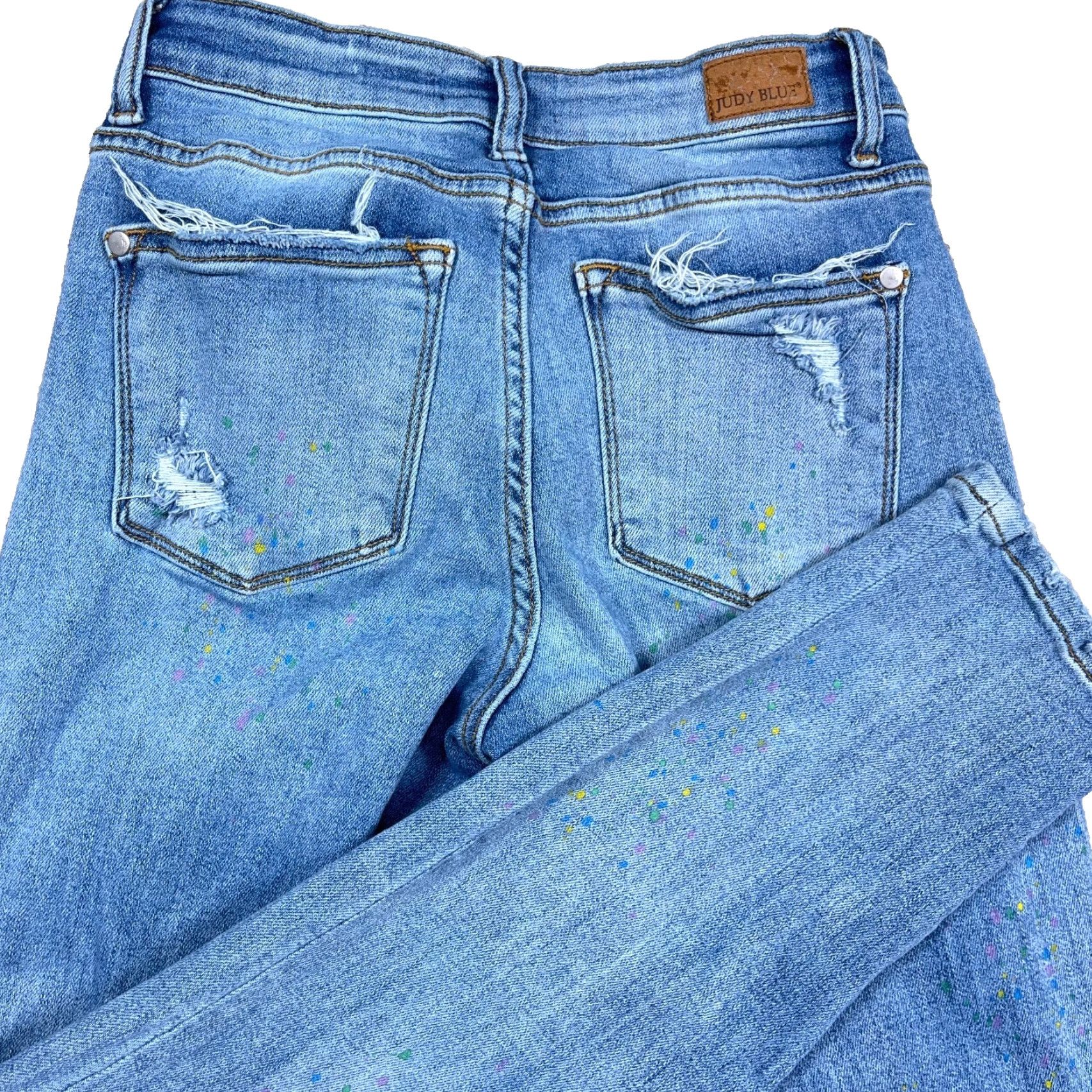 Vintage Judy Blue Jeans Women 3 Boyfriend Mid Wash Blue Distressed Pockets 5-Pocket Regular Size 26 in Waist 28 in Inseam Jeans Mens? Wait. Size 26" / US 2 / IT 38 - 3 Thumbnail