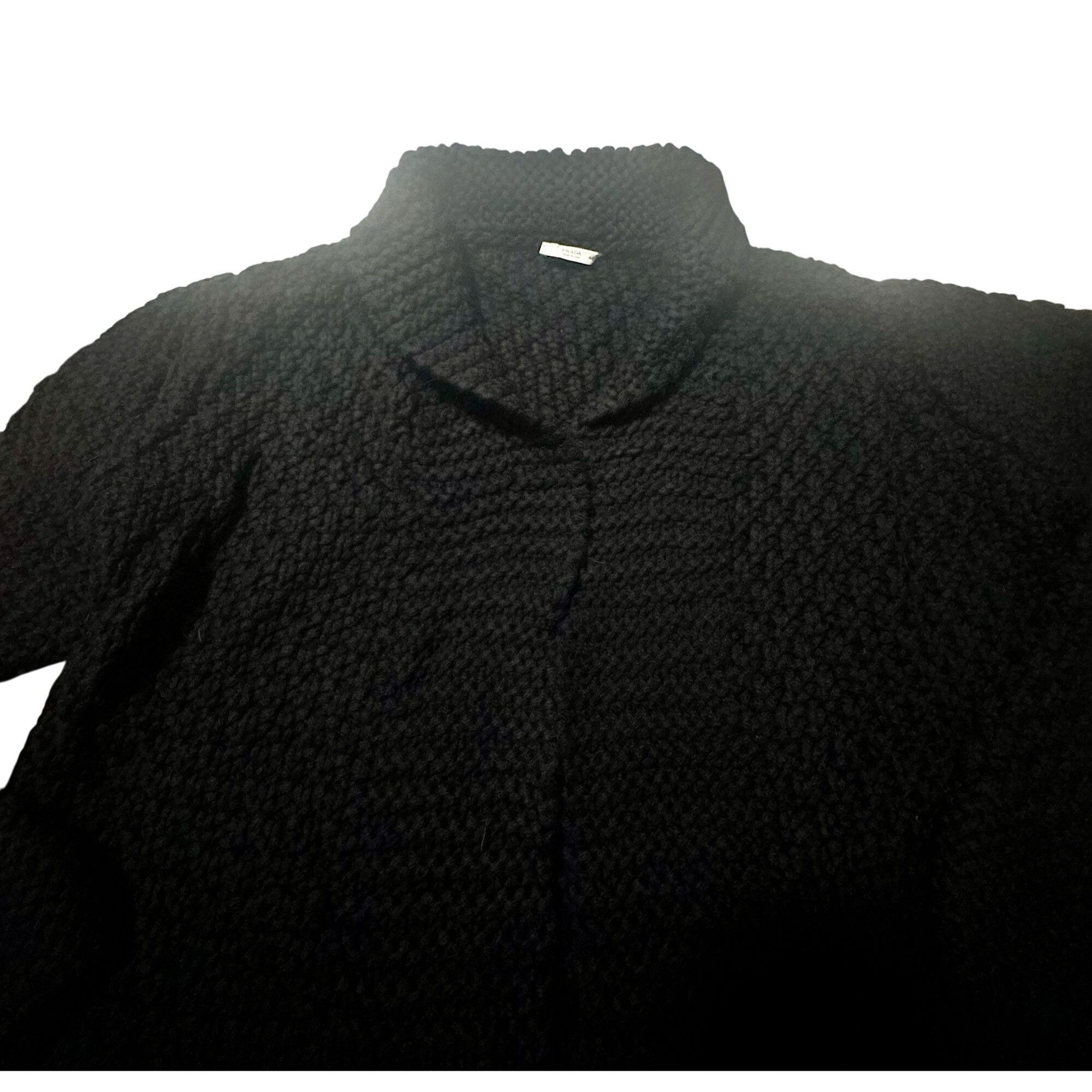 Prada Prada Archive 2010 Virgin Wool Shawl Collar Knit Belted Coat Size L / US 10 / IT 46 - 8 Thumbnail