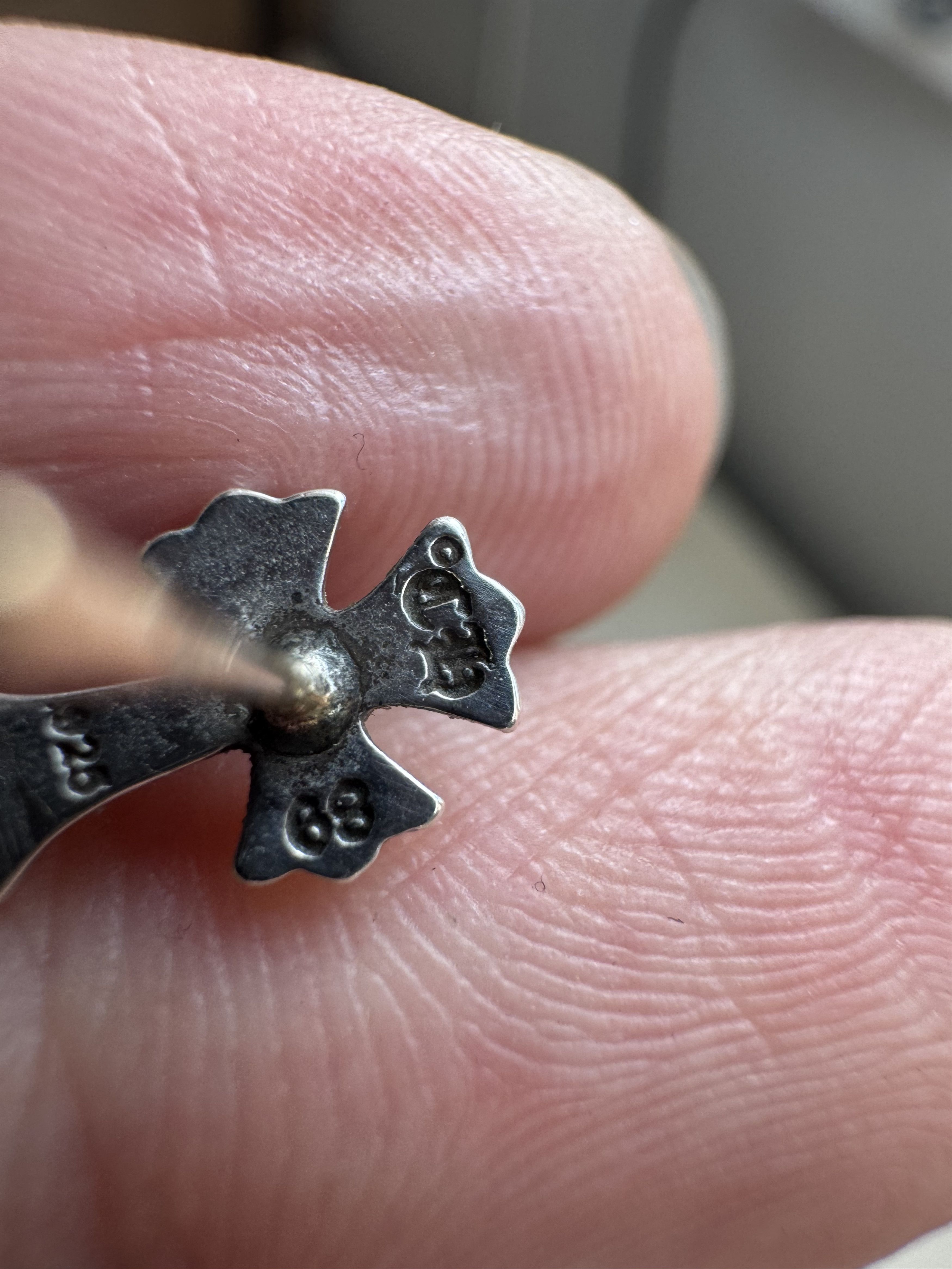 Chrome Hearts Chrome Hearts Silver Diamonds Cross Earring Stud Size ONE SIZE - 9 Thumbnail