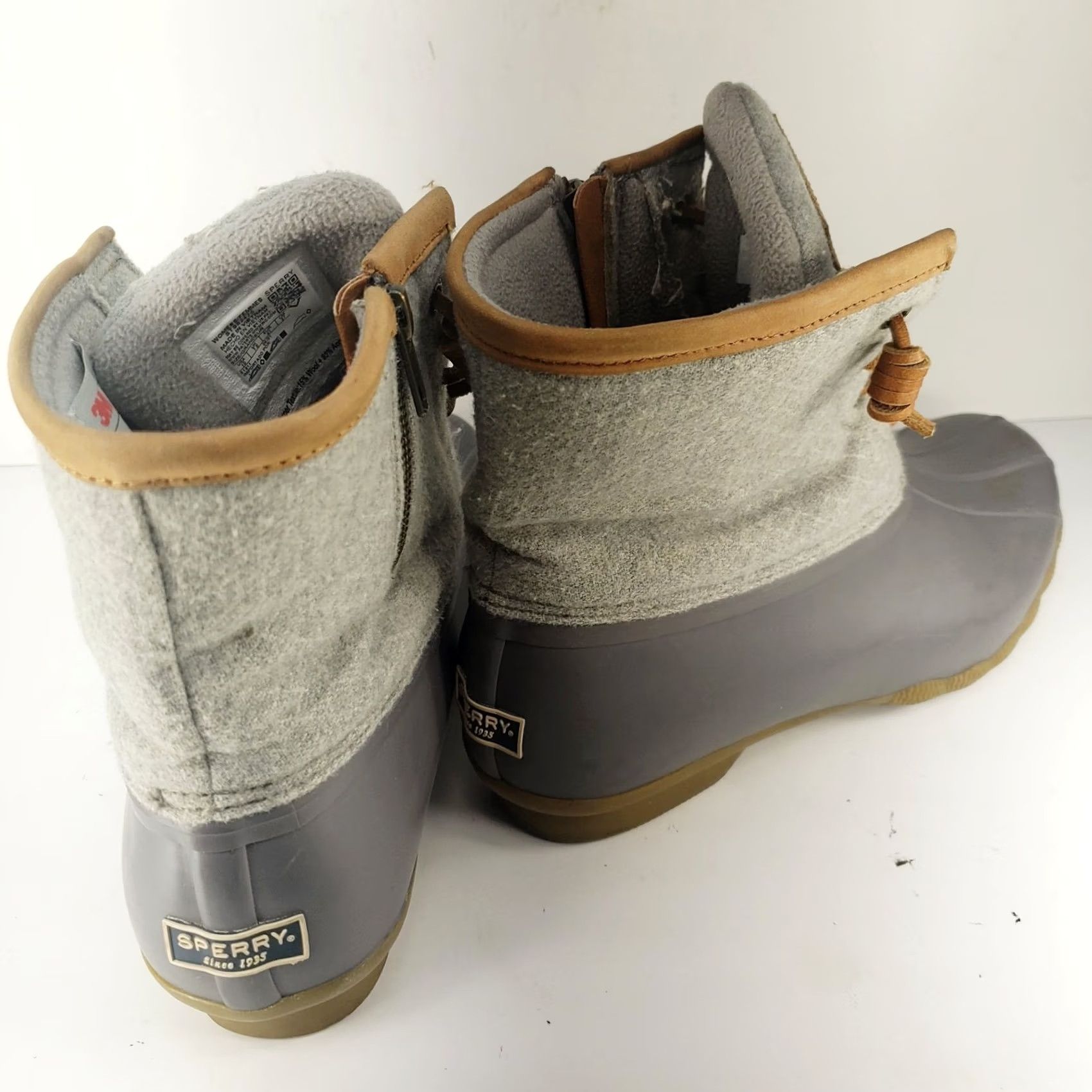Sperry Sperry Saltwater Emboss Wool Duck Boots Dark Grey Women's Size 10M Boots Rain Duck Wool Embossed Gray SPERRY Saltwater Shoes Womens 10M Size US 10 / IT 40 - 4 Thumbnail