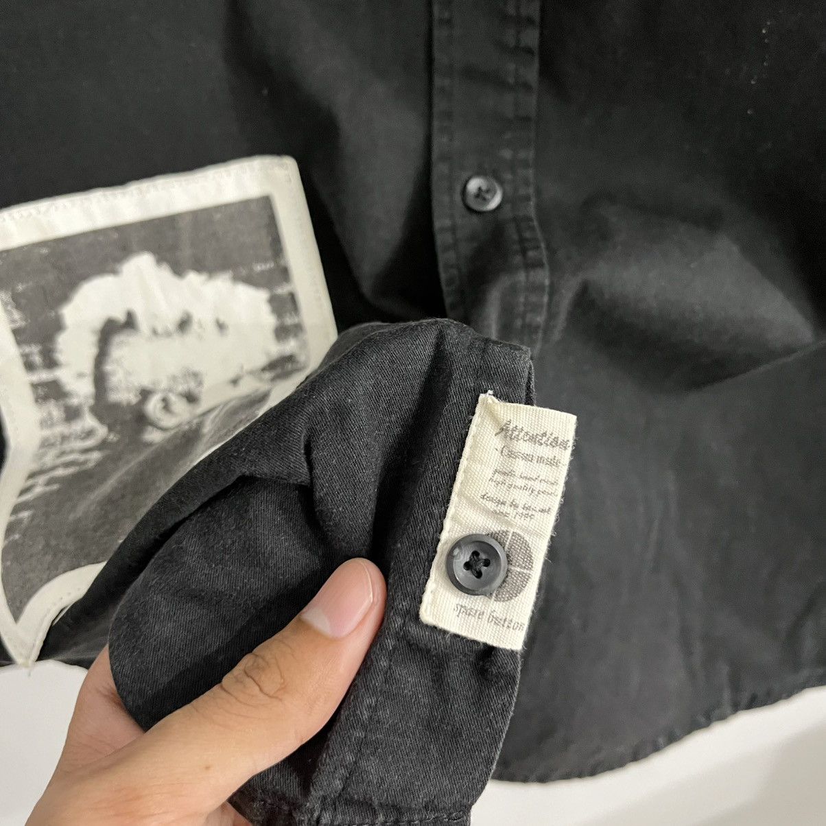 Japanese Brand Attention Emo Gothic Badges Button Up Shirt Size US M / EU 48-50 / 2 - 9 Thumbnail