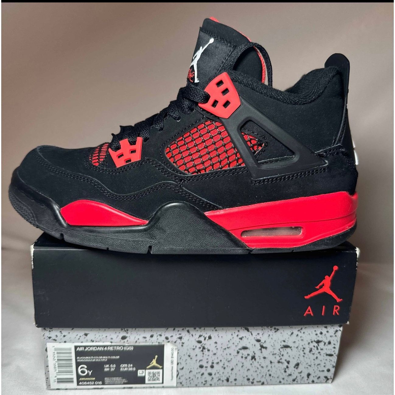 Jordan Brand × Nike Size 6 - Nike Air Jordan 4 Retro GS Red Thunder Men's Shoes Size US 6 / EU 39 - 8 Thumbnail