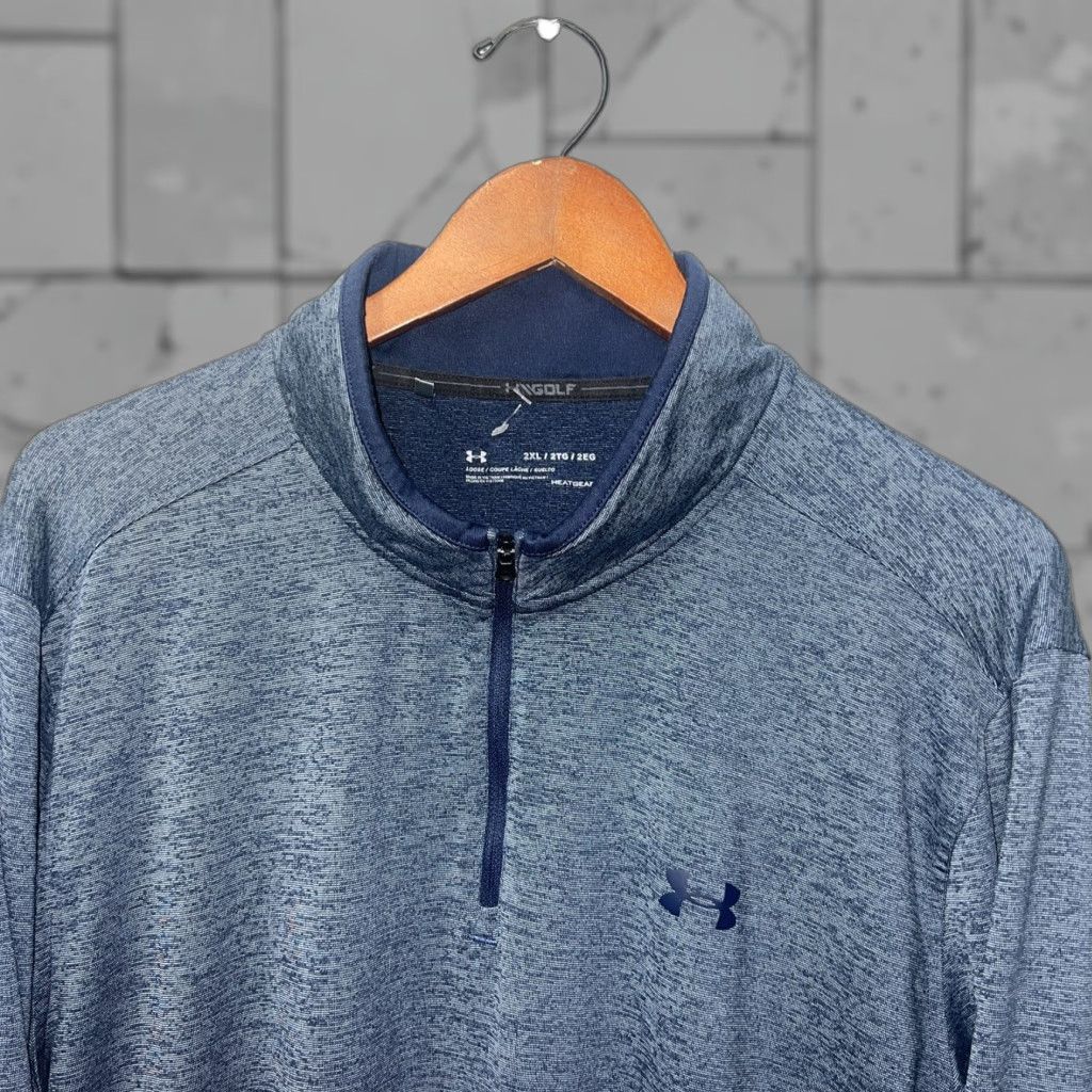 Under Armour Under Armour Pullover Shirt 2XL Mens Blue Half Zip Pullover Activewear Regular Size Size US XXL / EU 58 / 5 - 1 Thumbnail
