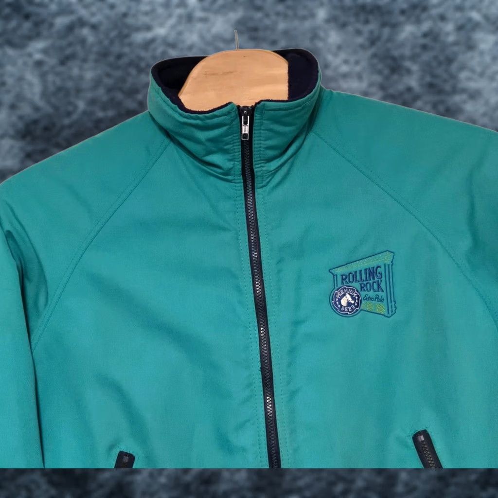 Vintage VINTAGE Rare Rolling Rock Extra Pale Jacket Bomber Regular L Blue Polar Fleece Men Mens Size L Size US L / EU 52-54 / 3 - 1 Thumbnail