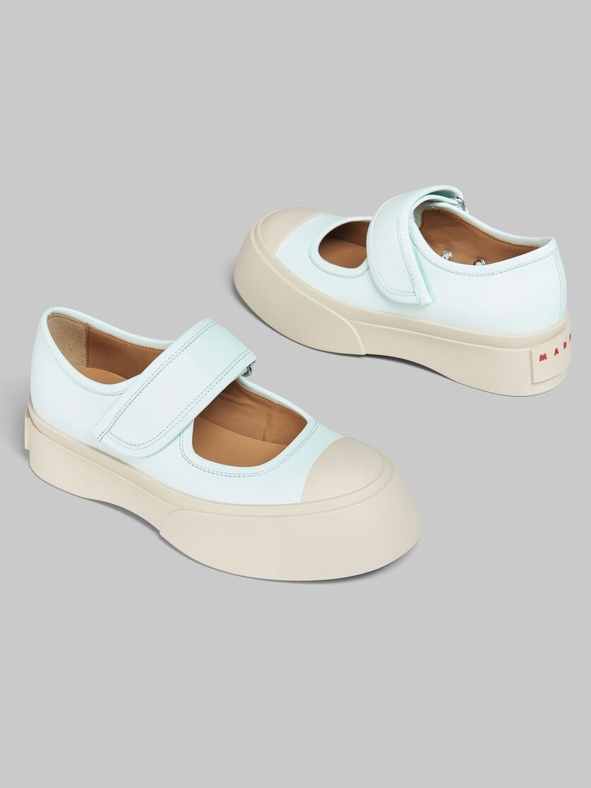 Marni o1w1db11125 Leather Mary Jane Sneaker in Light Blue/Beige Size US 7 / IT 37 - 4 Thumbnail