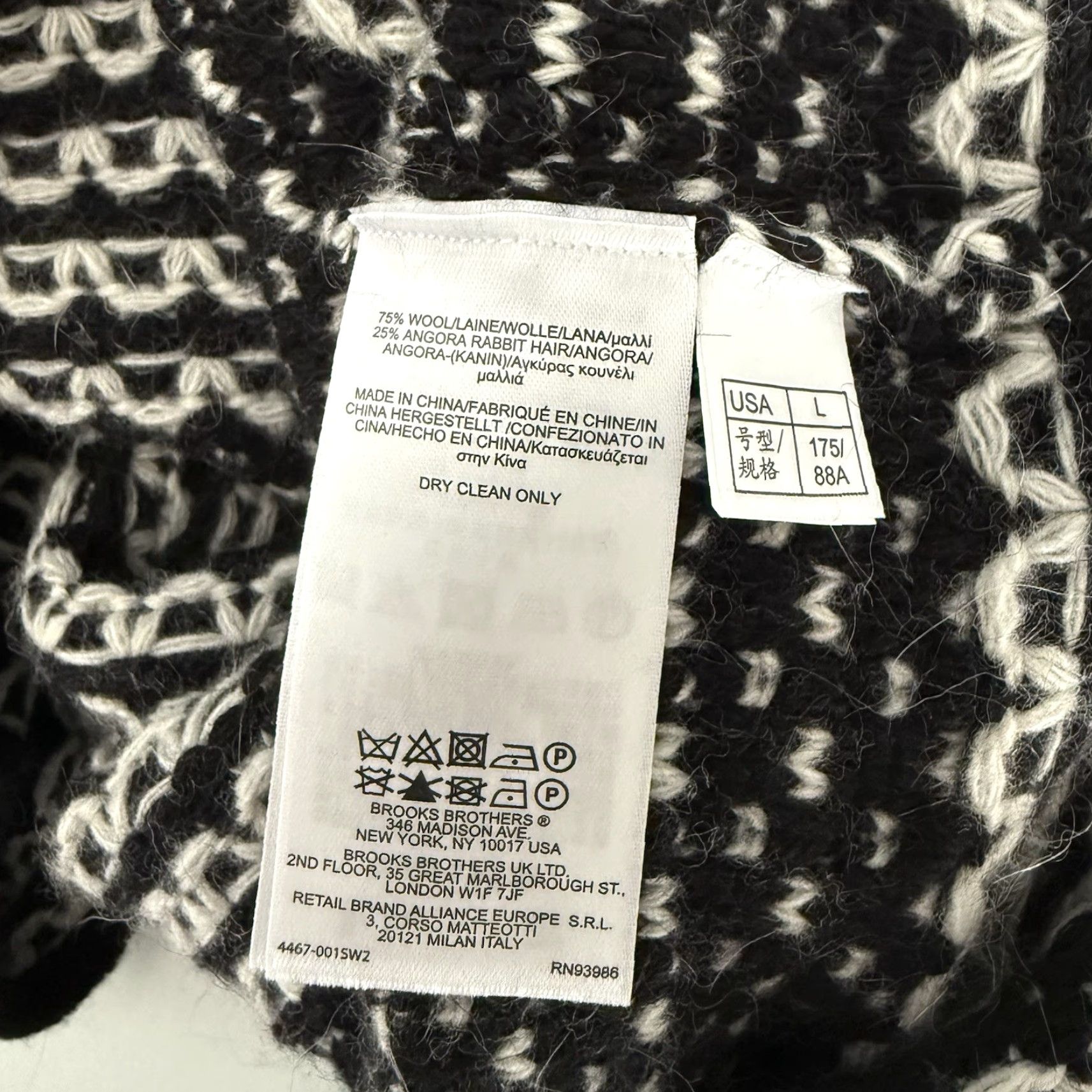 Brooks Brothers VINTAGE Brooks Brothers Fair Isle Wool Angora Turtleneck Chunky Knit Black White L Women Pullover 21” Chest 25” Length Size L / US 10 / IT 46 - 7 Thumbnail