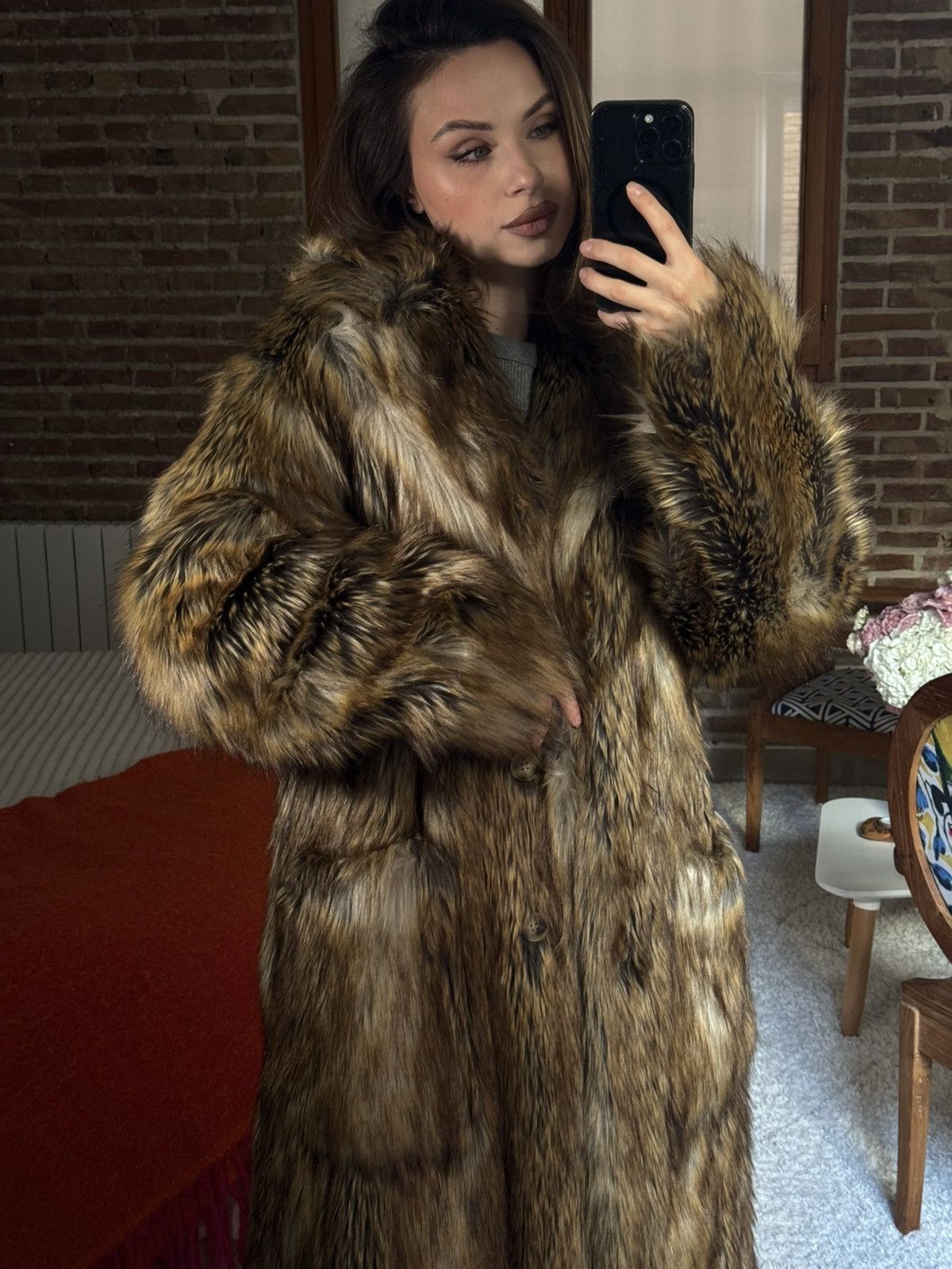 Frankie Shop The Frankie Shop Rella Faux Fur Coat Camel Size S / US 4 / IT 40 - 4 Thumbnail