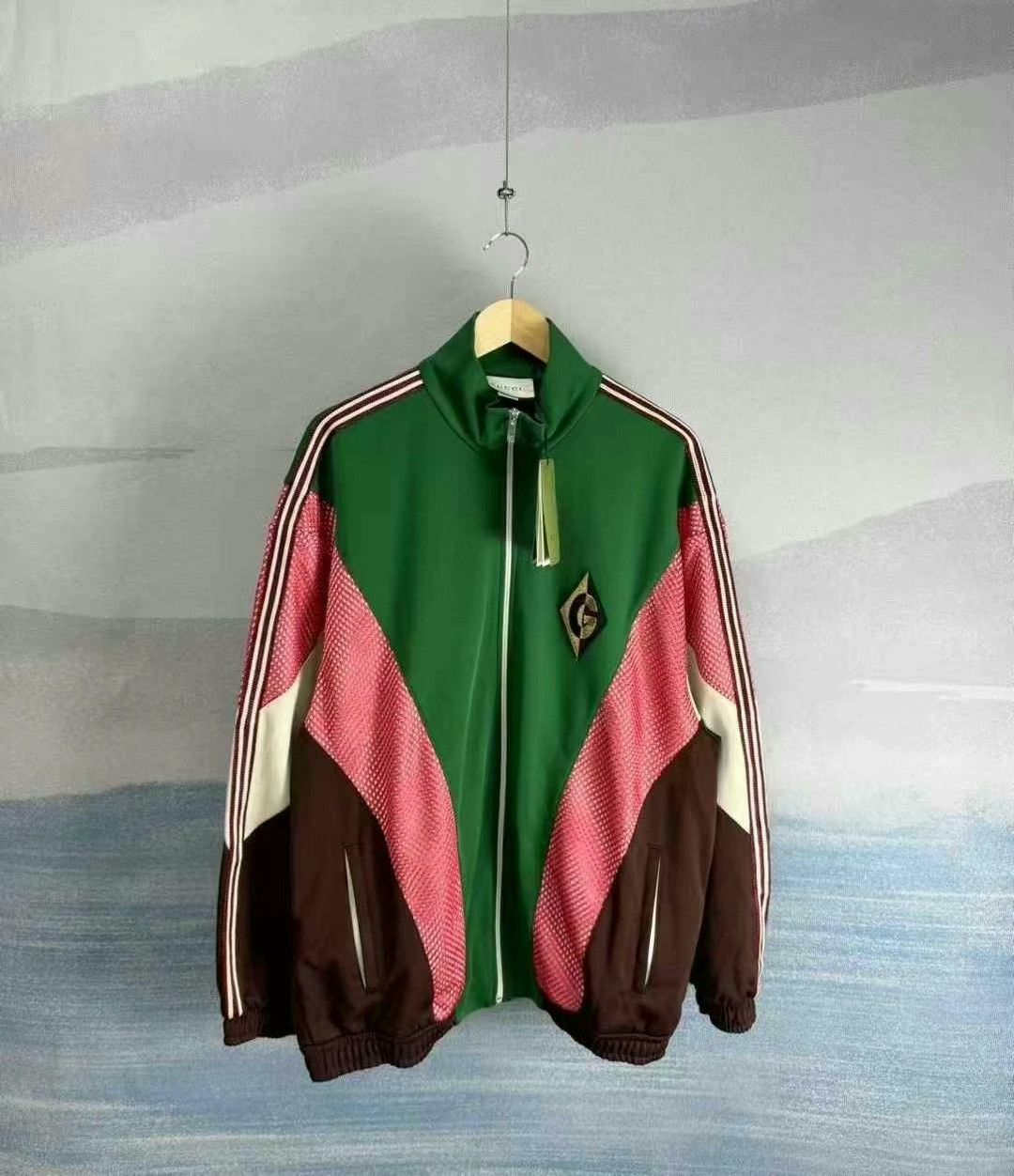 Gucci Green and Brown Color Block Jacket