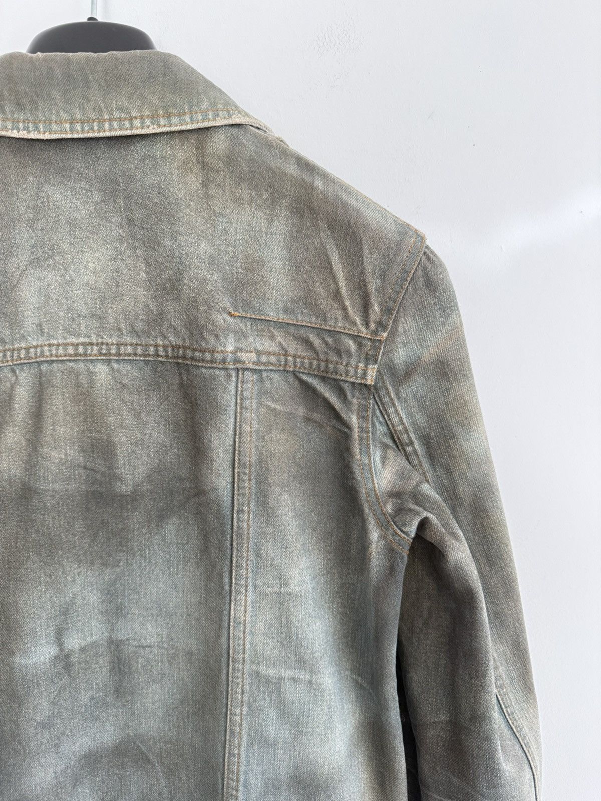 Dior × Hedi Slimane S/S 2004 “Strip” Dirty Bleu Clair Denim Jacket Size US M / EU 48-50 / 2 - 12 Thumbnail