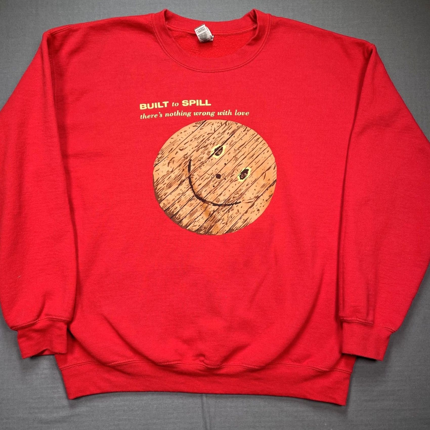 Gildan Built To Spill Sweatshirt Mens Large Red There’s Nothing Wrong With Love rock Gildan Heavy Blend Crew Neck Long Sleeve Graphic Print Size US L / EU 52-54 / 3 - 4 Thumbnail