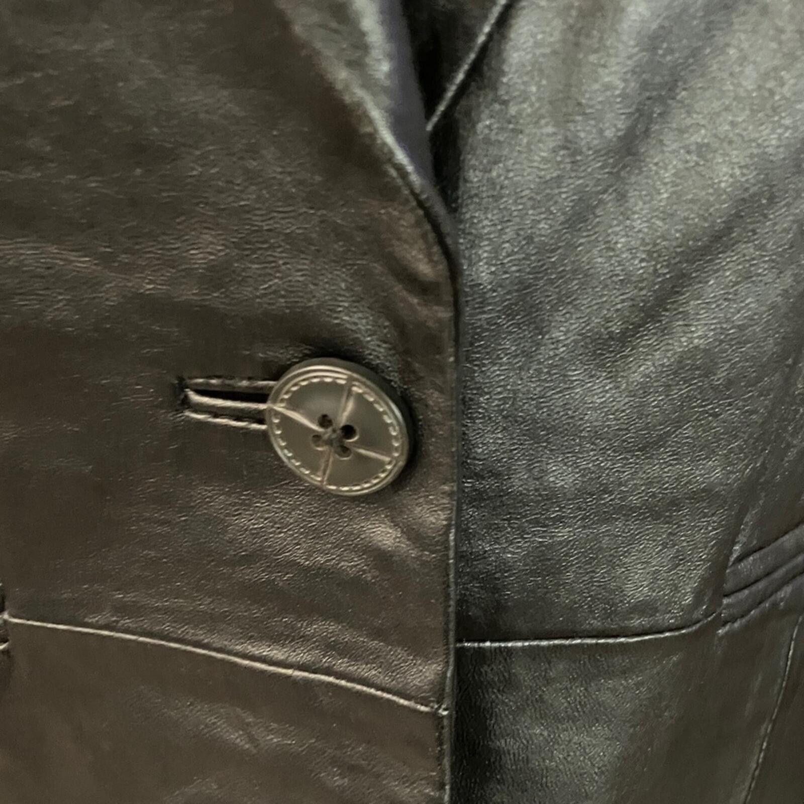 Denim & Co. NWOT Denim&Co Black Leather Blazer Size M / US 6-8 / IT 42-44 - 3 Thumbnail