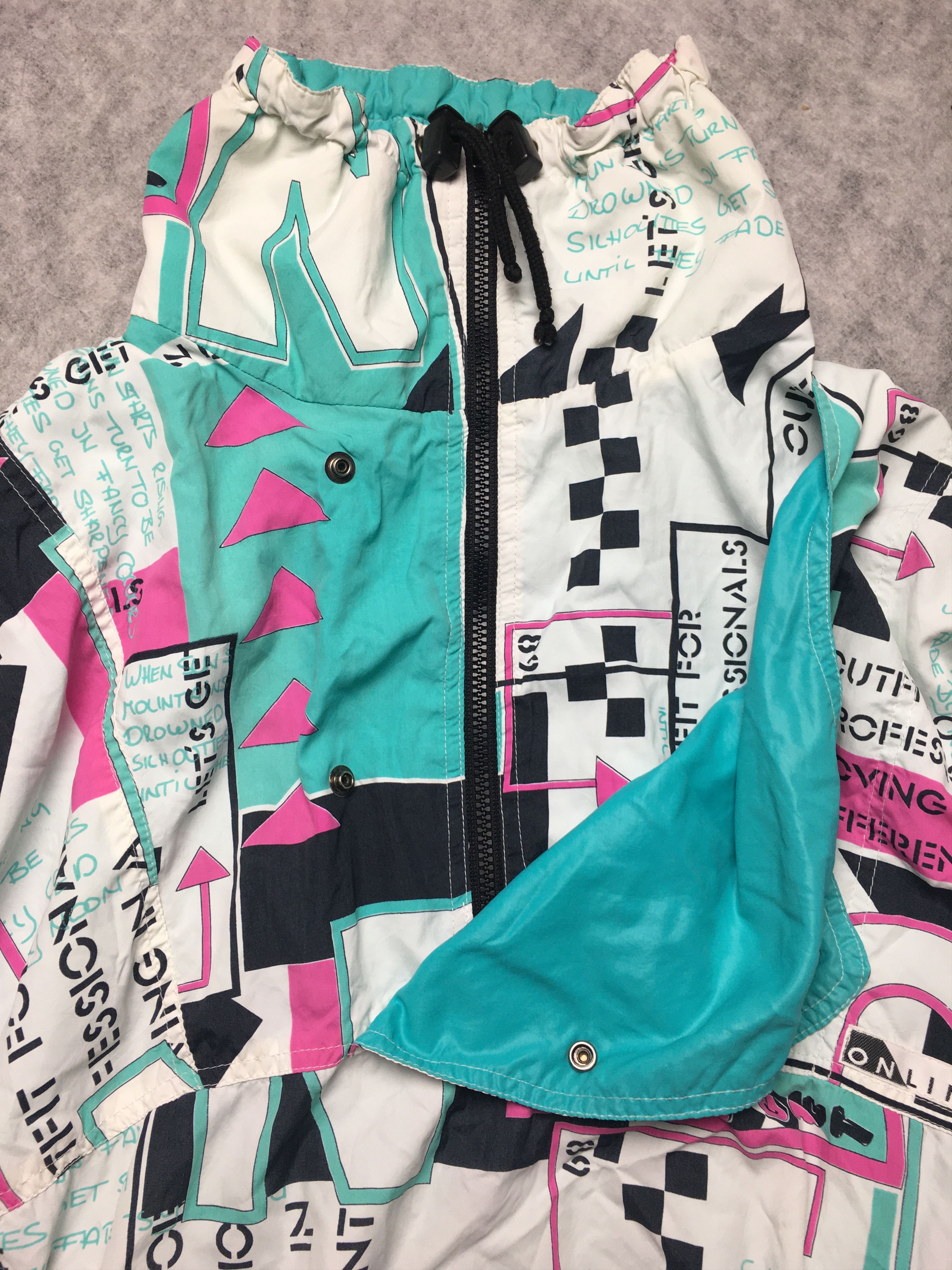 Vintage ONLINE Vintage 90s Geometric Anorak Jacket Retro Streetwear Size US S / EU 44-46 / 1 - 7 Thumbnail