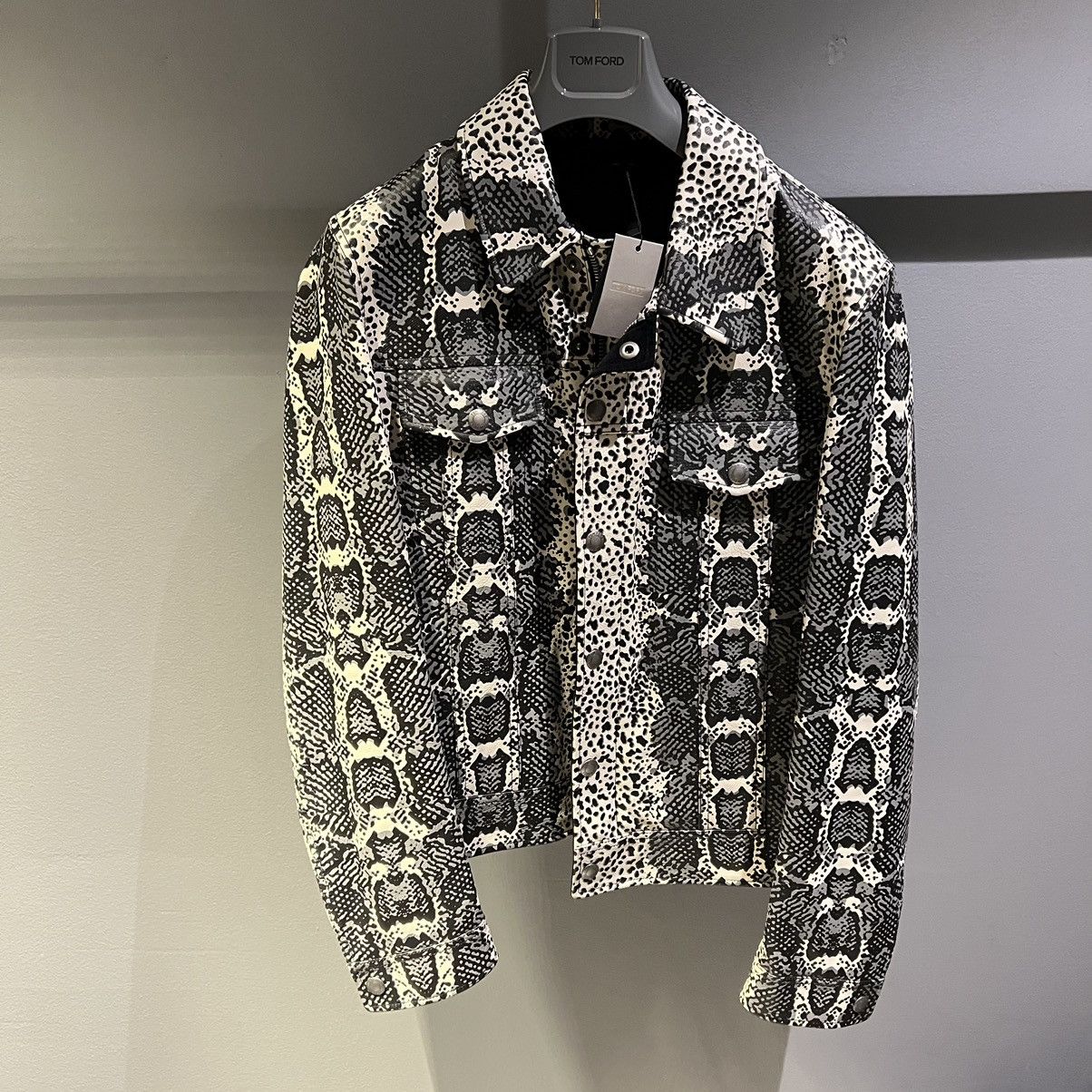image of Tom Ford Snake Leather Jacket In Medium, Men's