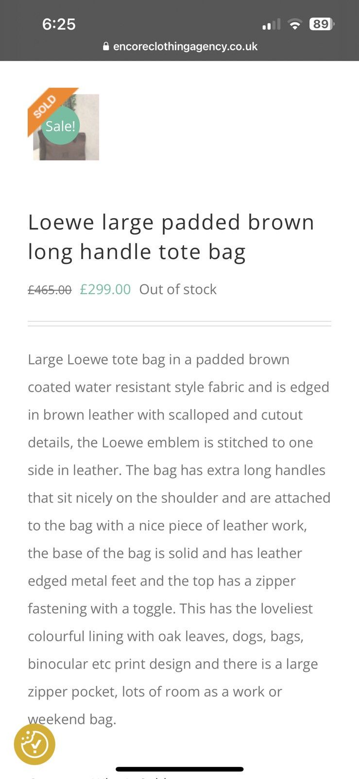 Loewe Vintage Loewe Padded Brown Long Handle Tote Bag Size ONE SIZE - 25 Thumbnail