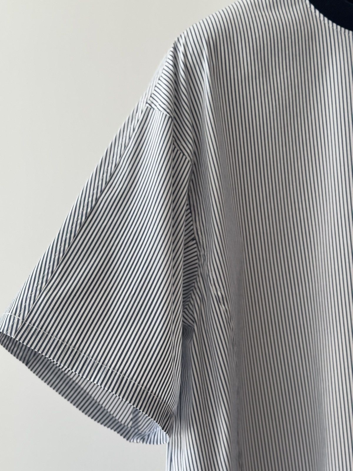 Japanese Brand NAVY STRIPE JAPANESE STRETCH COTTON POPLIN CREW NECK T-SHIRT Size US M / EU 48-50 / 2 - 4 Thumbnail