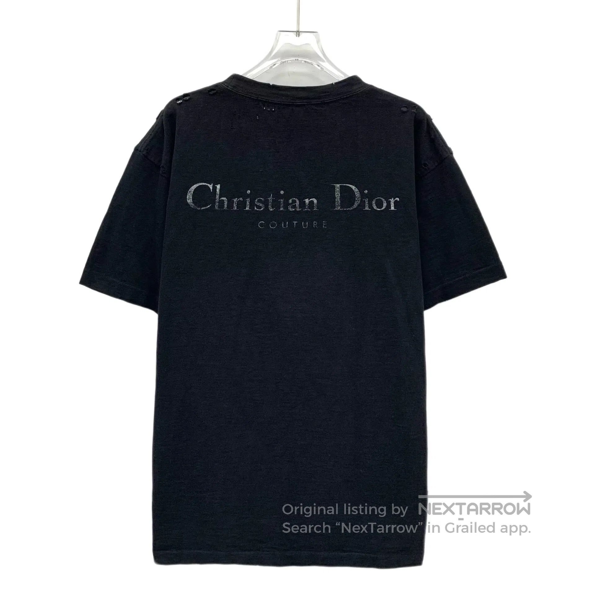 Dior Dior Black Vintage Hole Logo Letter Print Cotton Crew Neck Size US M / EU 48-50 / 2 - 2 Thumbnail