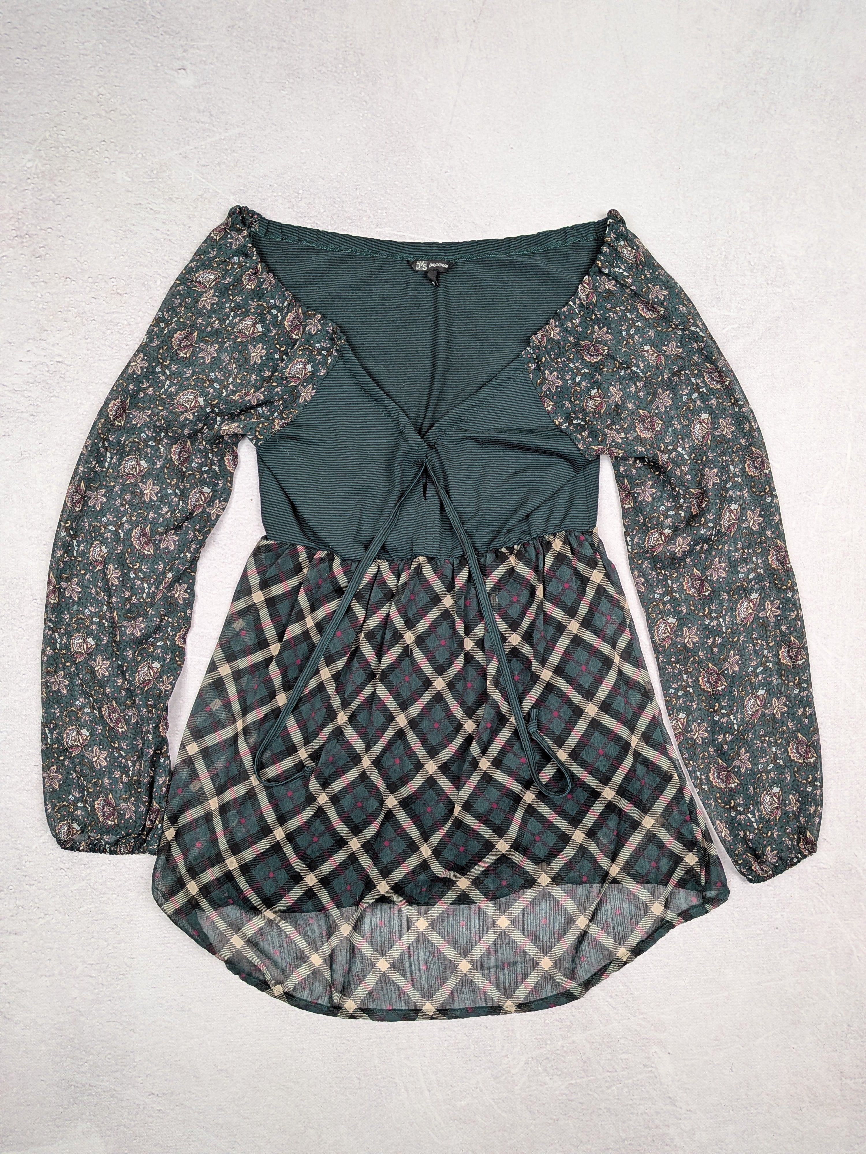 DVS DVS Tartan Floral Tunic Top S | Mini Dress Made in Italy Size S / US 4 / IT 40 - 1 Thumbnail