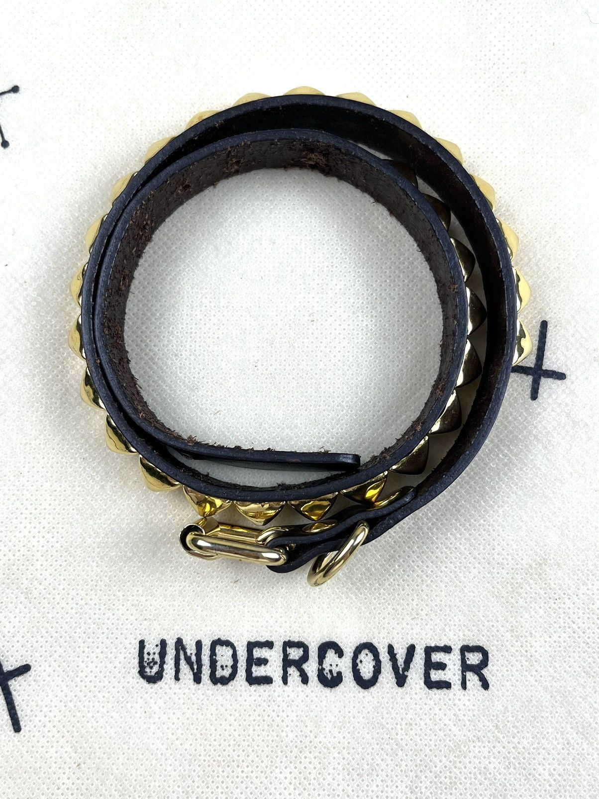 Undercover Undercover Triple Wrap Gold Studded Leather Belt Bracelet Size ONE SIZE - 2 Thumbnail