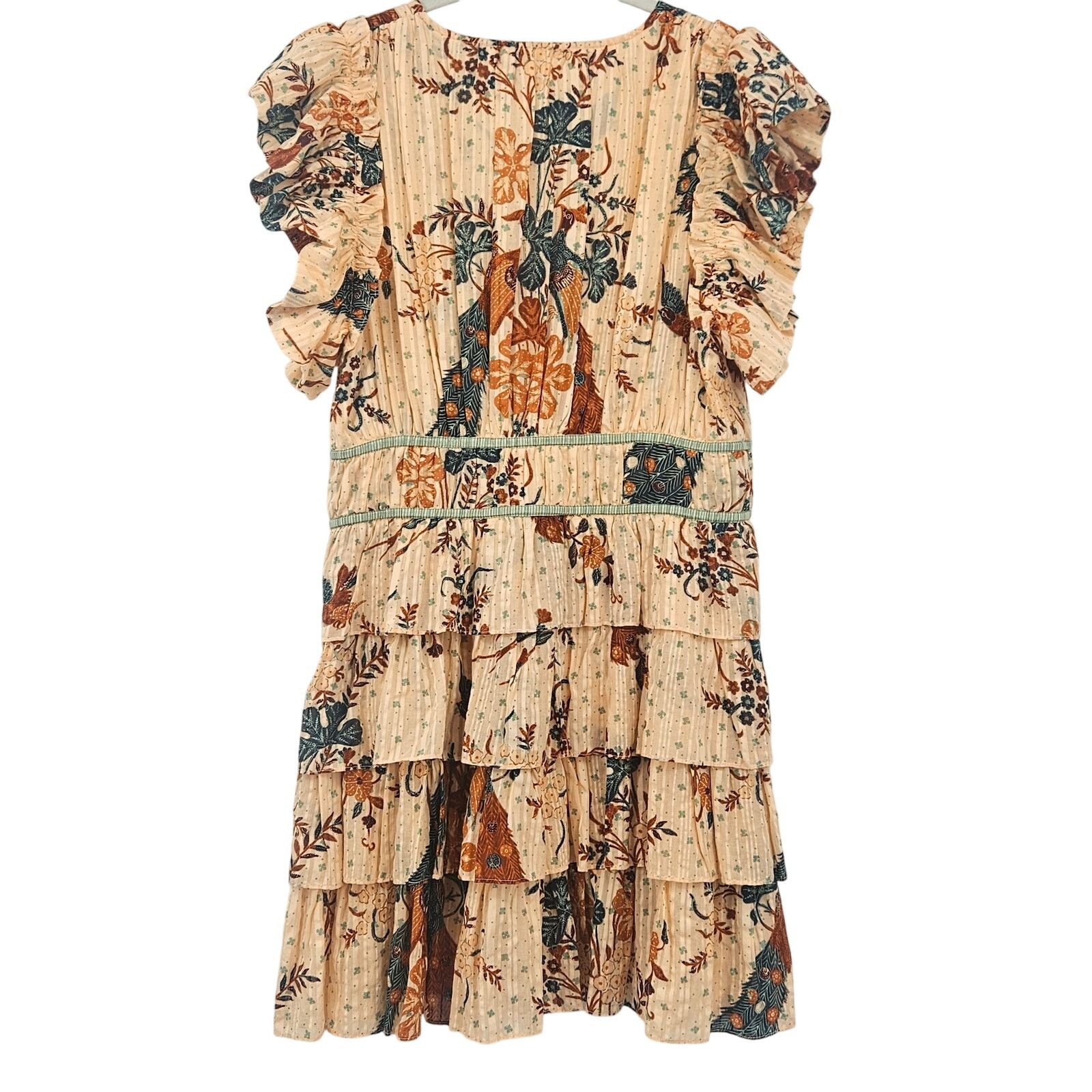 Ulla Johnson Ulla Johnson Marni Ruffled Mini Dress Peach Floral Size 14 Size XL / US 12-14 / IT 48-50 - 11 Thumbnail