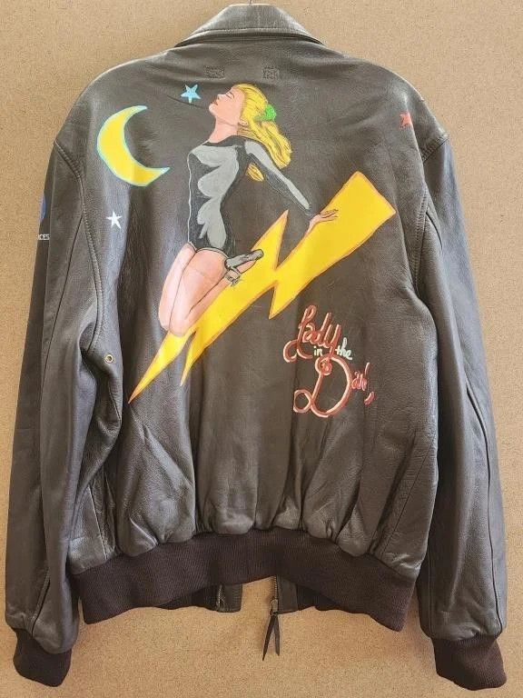 Other Vintage A2 Bomber Hand Painted B-24 Nose Art Buck Starr Size US L / EU 52-54 / 3 - 1 Thumbnail