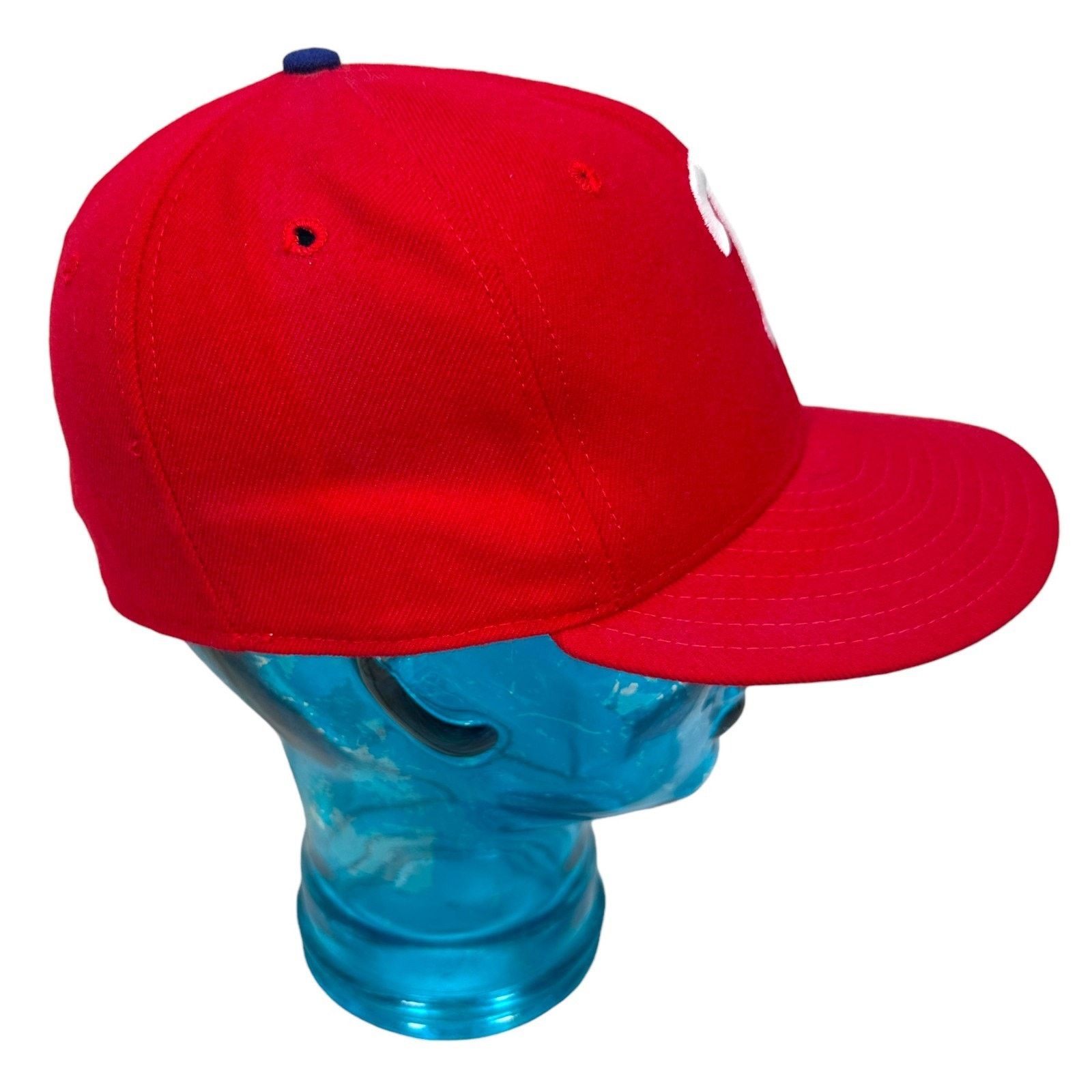 New Era Vintage New Era Philadelphia Phillies Fitted Hat 7 1/8 Red Size ONE SIZE - 3 Thumbnail