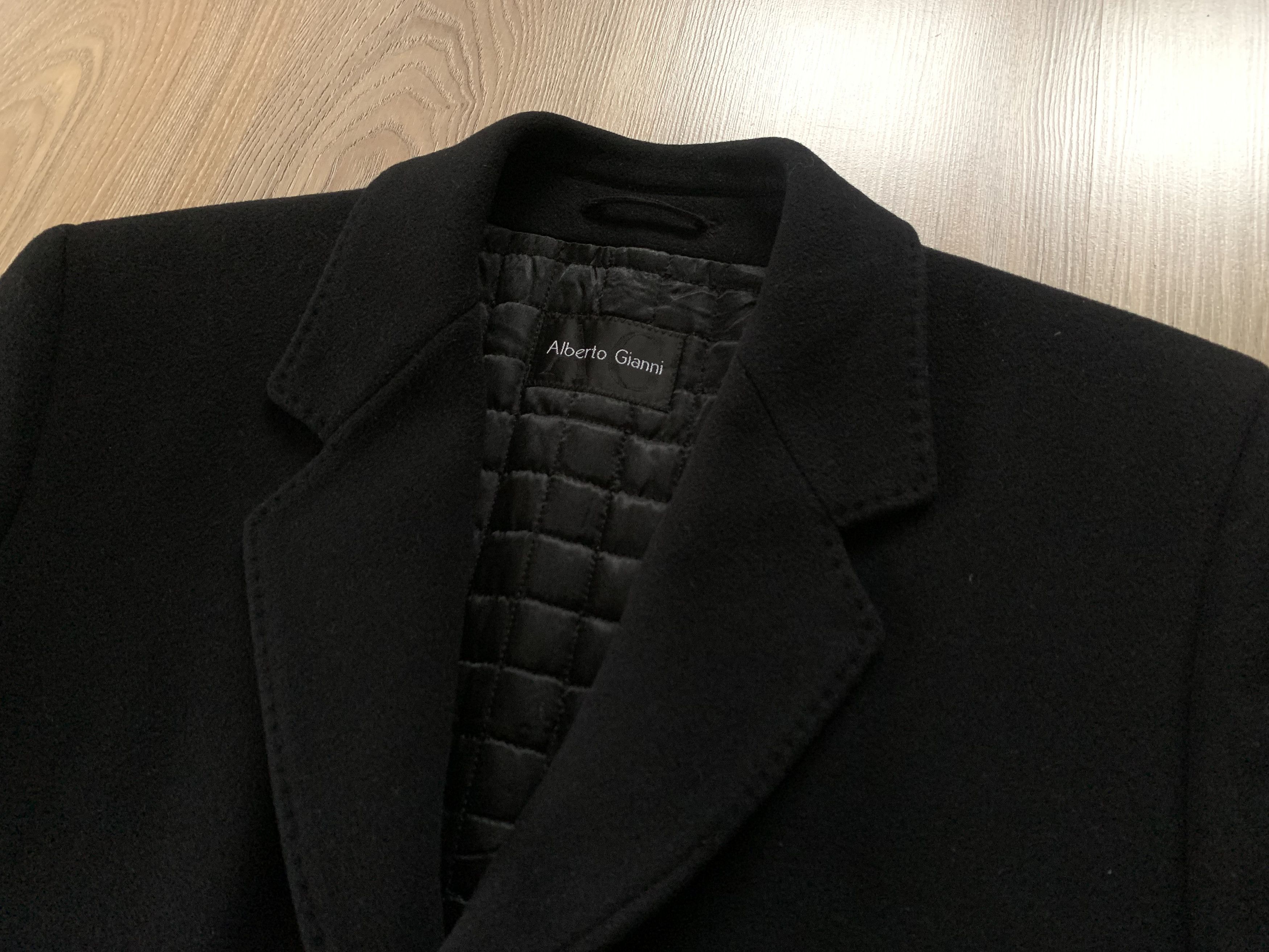 Other Alberto Gianni Cashmere Wool Blended Long Black Coat Size US L / EU 52-54 / 3 - 6 Thumbnail