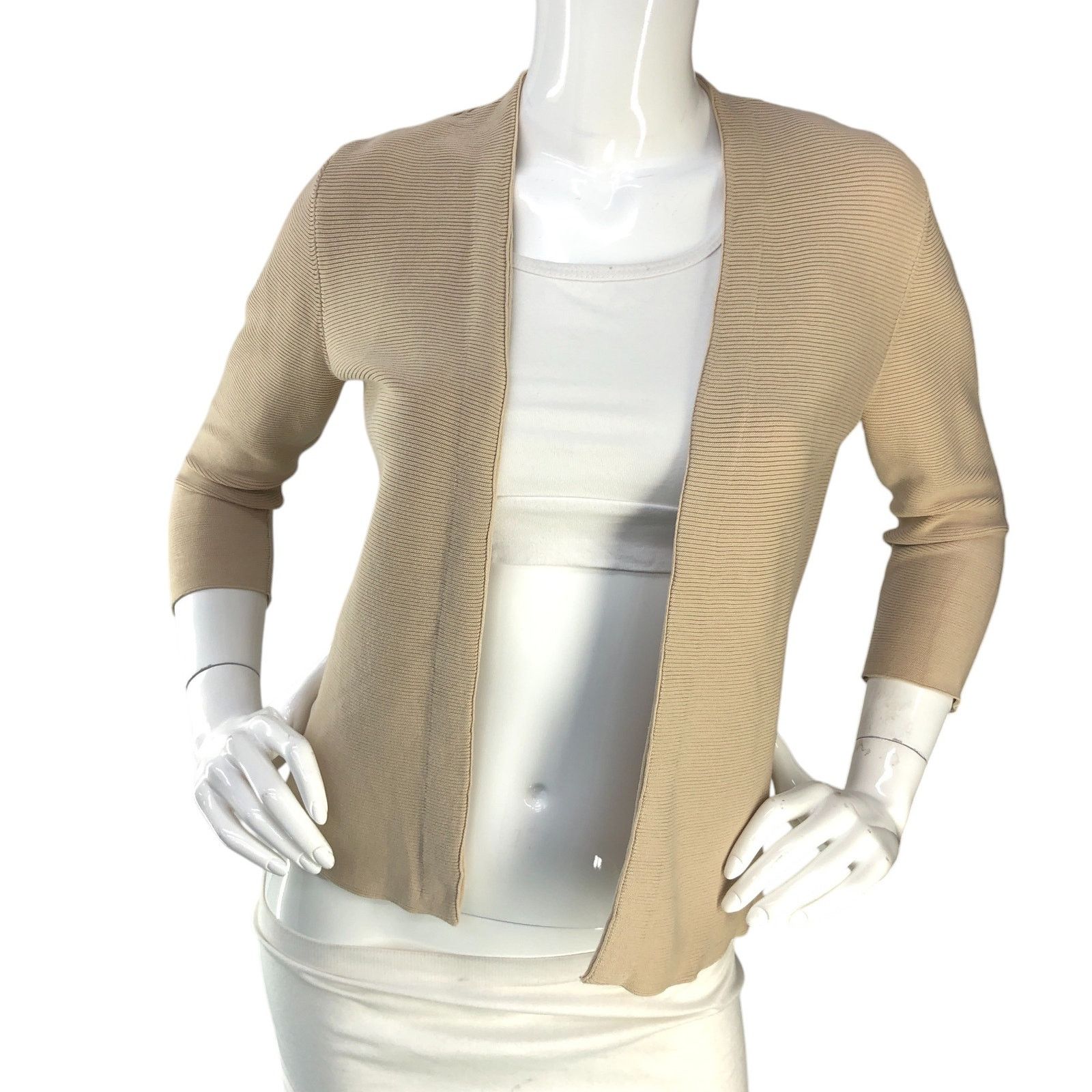 J.McLaughlin J McLaughlin Size S Cardigan Open Front Knit Ribbed Cotton Size M / US 6-8 / IT 42-44 - 11 Thumbnail