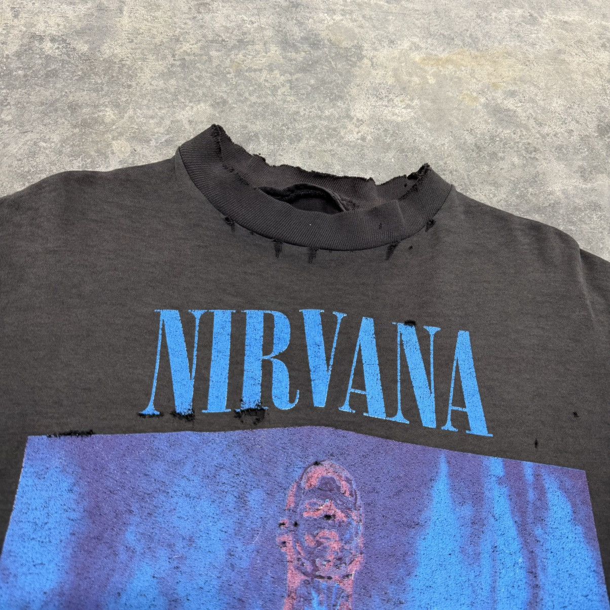 Vintage 1992 Vintage Nirvana Sliver Faded Thrashed Band Tee Size US L / EU 52-54 / 3 - 4 Thumbnail