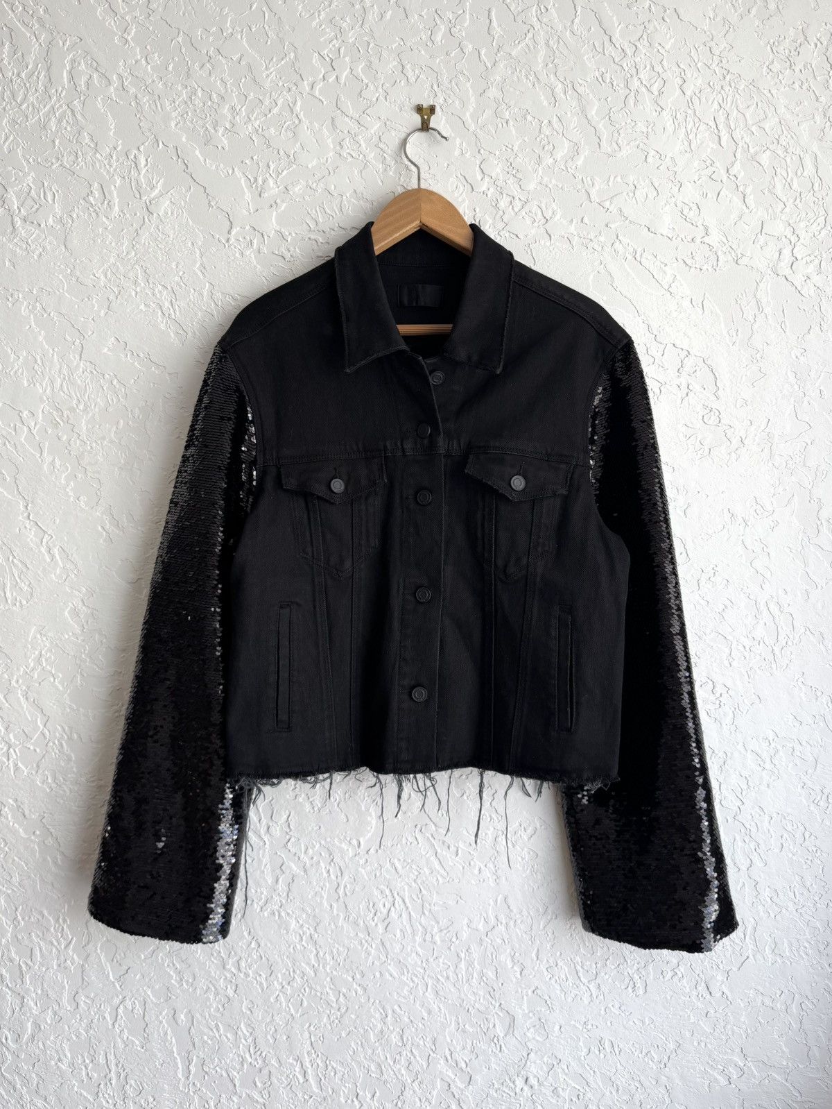 Rta RTA Haylee Sequined Sleeves Denim Jacket Women’s Size M / US 6-8 / IT 42-44 - 2 Thumbnail