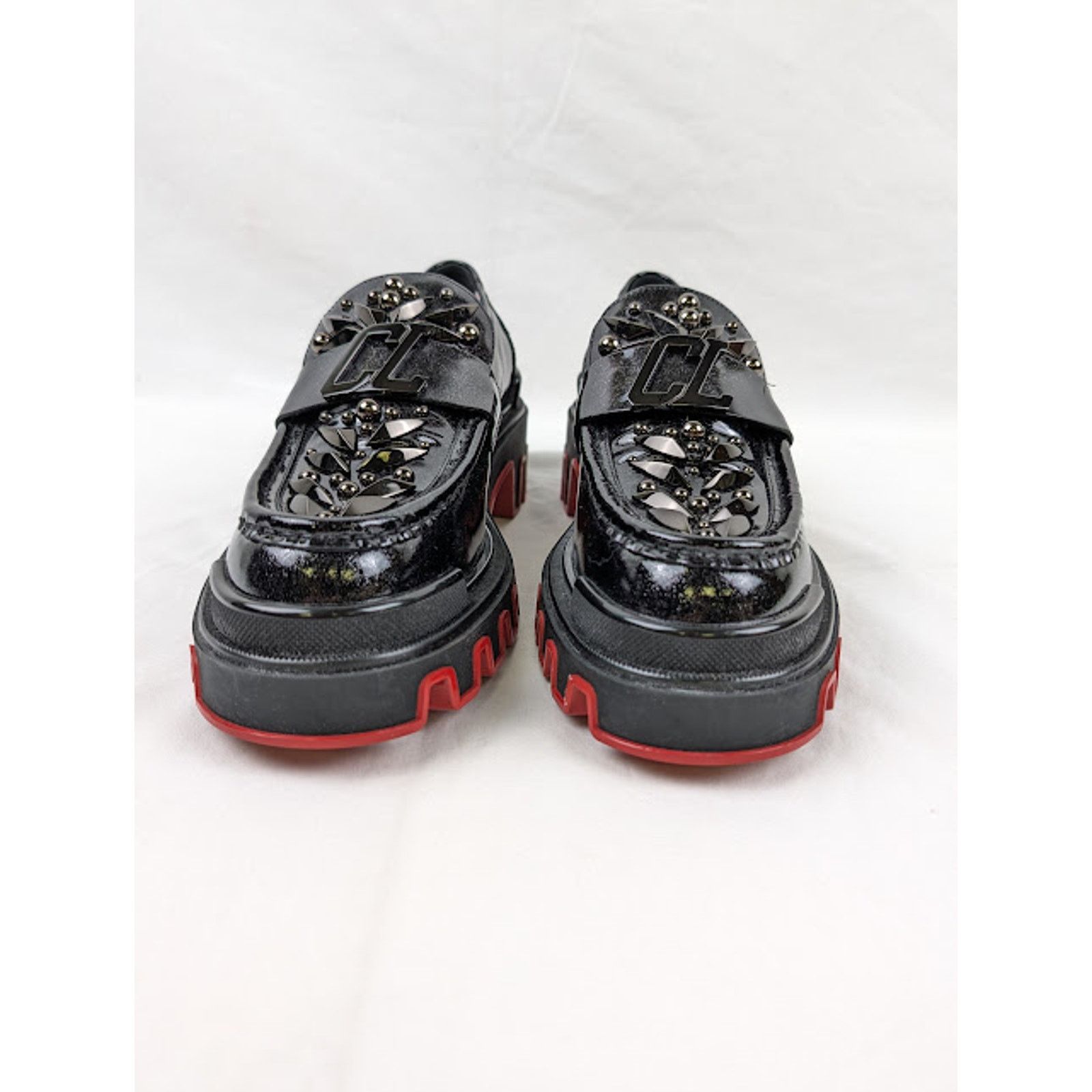 Christian Louboutin o1rshd1 The Amazing Loubi Flat Shoes in Black/BK Gun/ Size US 9 / EU 42 - 11 Thumbnail