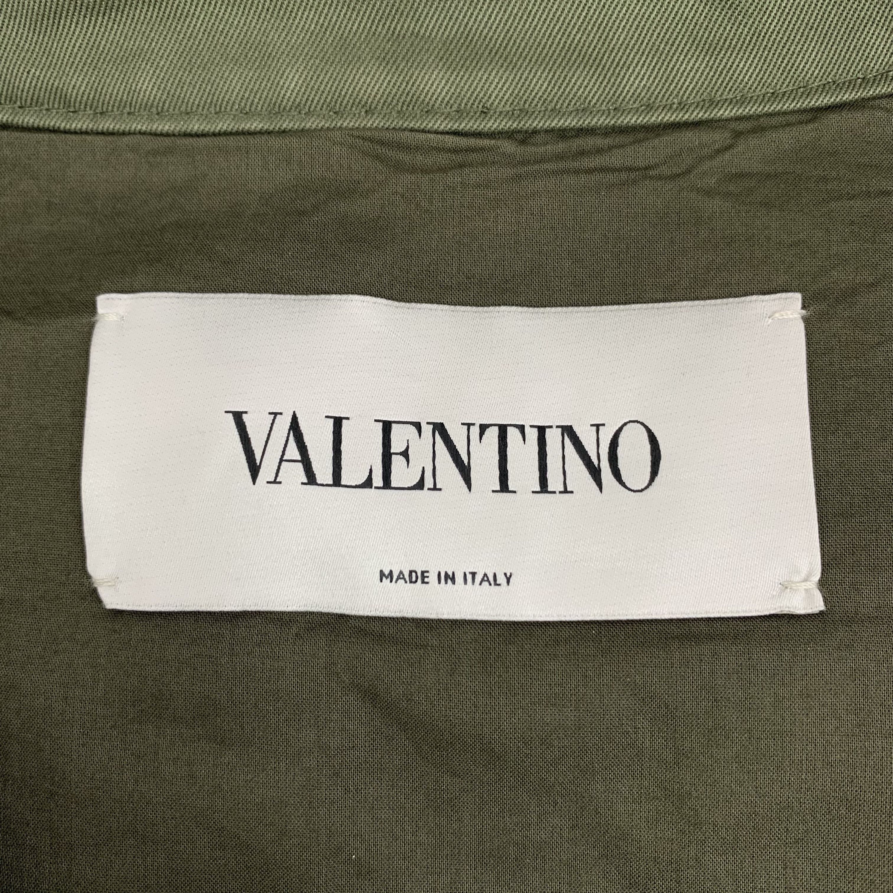 Valentino Embroidered Hoodie Jacket Military Green (S)