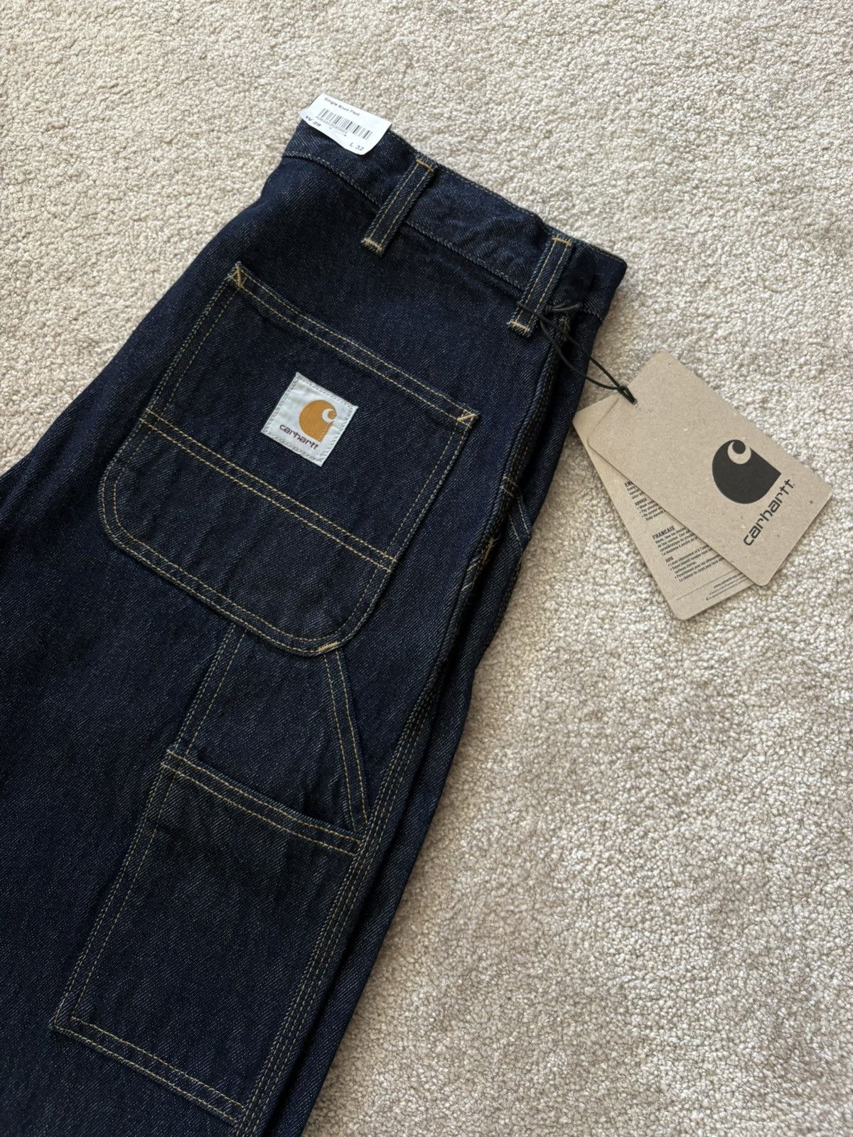 Carhartt Wip Carhartt WIP Single Knee Pant – Blue Denim Rinsed / W28 L32 Size US 28 / EU 44 - 4 Thumbnail
