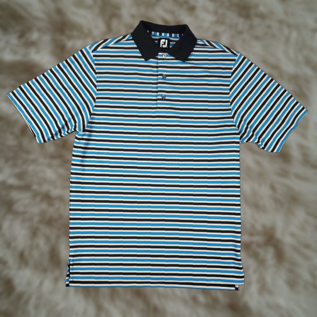 Footjoy VINTAGE FootJoy Polo Shirt Mens Size Small Blue Striped Golf Casual Short Sleeve Size US S / EU 44-46 / 1 - 1 Thumbnail