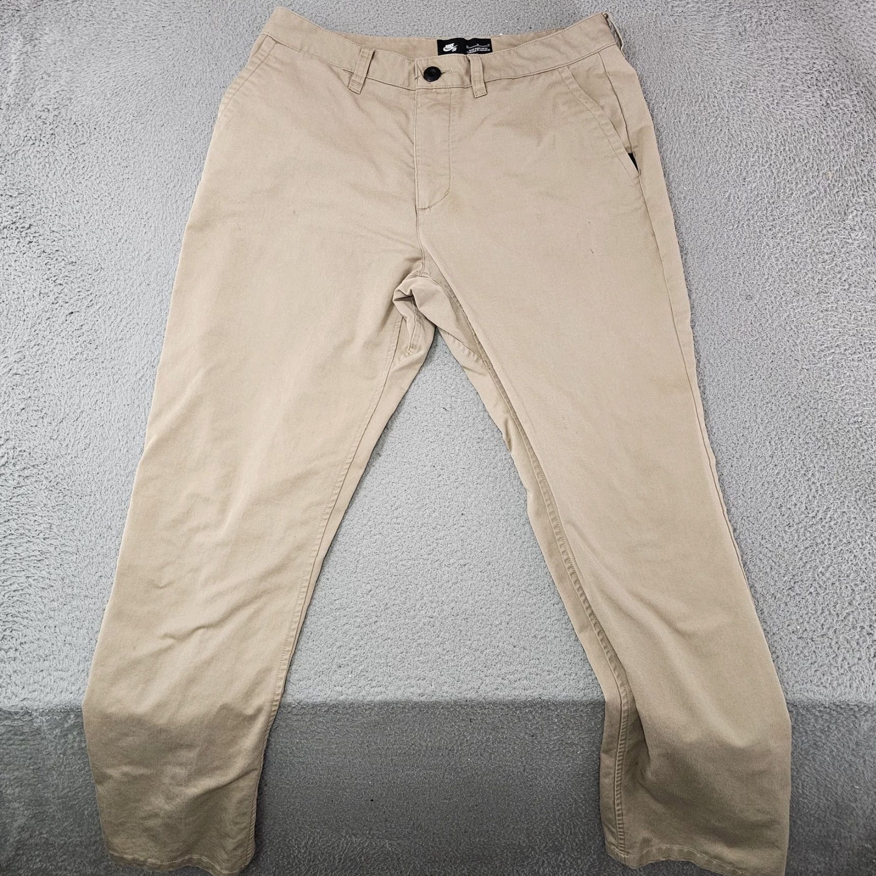 Nike Nike SB Chino Pants Mens 32 Beige Stretch Casual 937986-235 Pants Flat Front Zip Size US 32 / EU 48 - 2 Thumbnail